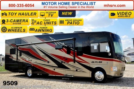/FL 12/29 &lt;a href=&quot;http://www.mhsrv.com/thor-motor-coach/&quot;&gt;&lt;img src=&quot;http://www.mhsrv.com/images/sold-thor.jpg&quot; width=&quot;383&quot; height=&quot;141&quot; border=&quot;0&quot;/&gt;&lt;/a&gt;
MHSRV is donating $1,000 to Cook Children&#39;s Hospital for every new RV sold in the month of December, 2014 helping surpass our 3rd annual goal total of over 1/2 million dollars! Family Owned &amp; Operated and the #1 Volume Selling Motor Home Dealer in the World as well as the #1 Thor Motor Coach Dealer in the World. &lt;object width=&quot;400&quot; height=&quot;300&quot;&gt;&lt;param name=&quot;movie&quot; value=&quot;//www.youtube.com/v/IgC0KTermZs?version=3&amp;amp;hl=en_US&quot;&gt;&lt;/param&gt;&lt;param name=&quot;allowFullScreen&quot; value=&quot;true&quot;&gt;&lt;/param&gt;&lt;param name=&quot;allowscriptaccess&quot; value=&quot;always&quot;&gt;&lt;/param&gt;&lt;embed src=&quot;//www.youtube.com/v/IgC0KTermZs?version=3&amp;amp;hl=en_US&quot; type=&quot;application/x-shockwave-flash&quot; width=&quot;400&quot; height=&quot;300&quot; allowscriptaccess=&quot;always&quot; allowfullscreen=&quot;true&quot;&gt;&lt;/embed&gt;&lt;/object&gt;   MSRP $174,594. New 2015 Thor Motor Coach Outlaw Toy Hauler. Model 37LS with slide-out room, Ford 26-Series chassis with Triton V-10 engine, frameless windows, high polished aluminum wheels, as well as drop down ramp door with spring assist &amp; railing for patio use. This unit measures approximately 38 feet 4 inches in length. Options include the beautiful full body exterior, an electric overhead hide-away bunk, dual cargo sofas in garage area and frameless dual pane windows. The Outlaw toy hauler RV has an incredible list of standard features for 2015 including beautiful wood &amp; interior decor packages, (4) LCD TVs including an exterior entertainment center, large living room LCD TV on slide-out, LCD TV in loft and LCD TV in garage. You will also find a premium sound system, (3) A/C units, Bluetooth enable coach radio system with exterior speakers, power patio awing with integrated LED lighting, dual side entrance doors, fueling station, 1-piece windshield, a 5500 Onan generator, 3 camera monitoring system, automatic leveling system, Soft Touch leather furniture, leatherette sofa with sleeper, day/night shades and much more. For additional coach information, brochures, window sticker, videos, photos, Outlaw reviews &amp; testimonials as well as additional information about Motor Home Specialist and our manufacturers please visit us at MHSRV .com or call 800-335-6054. At Motor Home Specialist we DO NOT charge any prep or orientation fees like you will find at other dealerships. All sale prices include a 200 point inspection, interior &amp; exterior wash &amp; detail of vehicle, a thorough coach orientation with an MHS technician, an RV Starter&#39;s kit, a nights stay in our delivery park featuring landscaped and covered pads with full hook-ups and much more. WHY PAY MORE?... WHY SETTLE FOR LESS? &lt;object width=&quot;400&quot; height=&quot;300&quot;&gt;&lt;param name=&quot;movie&quot; value=&quot;//www.youtube.com/v/VZXdH99Xe00?hl=en_US&amp;amp;version=3&quot;&gt;&lt;/param&gt;&lt;param name=&quot;allowFullScreen&quot; value=&quot;true&quot;&gt;&lt;/param&gt;&lt;param name=&quot;allowscriptaccess&quot; value=&quot;always&quot;&gt;&lt;/param&gt;&lt;embed src=&quot;//www.youtube.com/v/VZXdH99Xe00?hl=en_US&amp;amp;version=3&quot; type=&quot;application/x-shockwave-flash&quot; width=&quot;400&quot; height=&quot;300&quot; allowscriptaccess=&quot;always&quot; allowfullscreen=&quot;true&quot;&gt;&lt;/embed&gt;&lt;/object&gt;