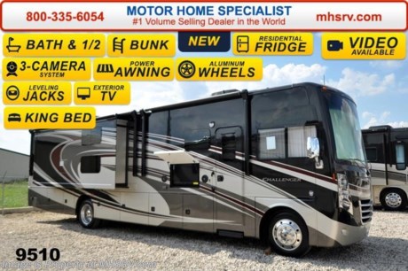 /TX  12/29 &lt;a href=&quot;http://www.mhsrv.com/thor-motor-coach/&quot;&gt;&lt;img src=&quot;http://www.mhsrv.com/images/sold-thor.jpg&quot; width=&quot;383&quot; height=&quot;141&quot; border=&quot;0&quot;/&gt;&lt;/a&gt;
Receive a $2,000 VISA Gift Card with purchase from Motor Home Specialist while supplies last.  MHSRV is donating $1,000 to Cook Children&#39;s Hospital for every new RV sold in the month of December, 2014 helping surpass our 3rd annual goal total of over 1/2 million dollars! Family Owned &amp; Operated and the #1 Volume Selling Motor Home Dealer in the World as well as the #1 Thor Motor Coach Dealer in the World. &lt;object width=&quot;400&quot; height=&quot;300&quot;&gt;&lt;param name=&quot;movie&quot; value=&quot;//www.youtube.com/v/bN591K_alkM?hl=en_US&amp;amp;version=3&quot;&gt;&lt;/param&gt;&lt;param name=&quot;allowFullScreen&quot; value=&quot;true&quot;&gt;&lt;/param&gt;&lt;param name=&quot;allowscriptaccess&quot; value=&quot;always&quot;&gt;&lt;/param&gt;&lt;embed src=&quot;//www.youtube.com/v/bN591K_alkM?hl=en_US&amp;amp;version=3&quot; type=&quot;application/x-shockwave-flash&quot; width=&quot;400&quot; height=&quot;300&quot; allowscriptaccess=&quot;always&quot; allowfullscreen=&quot;true&quot;&gt;&lt;/embed&gt;&lt;/object&gt;    MSRP $171,233. The new 2015 Thor Motor Coach Challenger features frameless windows, Flexsteel driver and passenger&#39;s chairs, detachable shore cord, 100 gallon fresh water tank, exterior speakers, LED lighting, beautiful decor, Whirlpool microwave, residential refrigerator, 1800 Watt inverter and a bedroom TV. This luxury RV measures approximately 38 feet 1 inch in length and features (3) slide-out rooms, bath &amp; 1/2, bunk beds that converts to sofa &amp; closet, fireplace, king bed and a 40&quot; LED TV with sound bar! Optional equipment includes the beautiful full body paint exterior, electric overhead Hide-Away Bunk and a 3-burner range with oven.  The 2015 Thor Motor Coach Challenger also features one of the most impressive lists of standard equipment in the RV industry including a Ford Triton V-10 engine, 5-speed automatic transmission, 22-Series ford chassis with aluminum wheels, fully automatic hydraulic leveling system, electric patio awning with LED lighting, side hinged baggage doors, exterior entertainment package, iPod docking station, DVD, LCD TVs, day/night shades, solid surface kitchen counter, dual roof A/C units, 5500 Onan generator, gas/electric water heater, heated and enclosed holding tanks and much more. For additional coach information, brochure, window sticker, videos, photos, reviews &amp; testimonials please visit Motor Home Specialist at MHSRV .com or call 800-335-6054. At MHS we DO NOT charge any prep or orientation fees like you will find at other dealerships. All sale prices include a 200 point inspection, interior &amp; exterior wash &amp; detail of vehicle, a thorough coach orientation with an MHS technician, an RV Starter&#39;s kit, a nights stay in our delivery park featuring landscaped and covered pads with full hook-ups and much more. WHY PAY MORE?... WHY SETTLE FOR LESS? &lt;object width=&quot;400&quot; height=&quot;300&quot;&gt;&lt;param name=&quot;movie&quot; value=&quot;//www.youtube.com/v/VZXdH99Xe00?hl=en_US&amp;amp;version=3&quot;&gt;&lt;/param&gt;&lt;param name=&quot;allowFullScreen&quot; value=&quot;true&quot;&gt;&lt;/param&gt;&lt;param name=&quot;allowscriptaccess&quot; value=&quot;always&quot;&gt;&lt;/param&gt;&lt;embed src=&quot;//www.youtube.com/v/VZXdH99Xe00?hl=en_US&amp;amp;version=3&quot; type=&quot;application/x-shockwave-flash&quot; width=&quot;400&quot; height=&quot;300&quot; allowscriptaccess=&quot;always&quot; allowfullscreen=&quot;true&quot;&gt;&lt;/embed&gt;&lt;/object&gt;