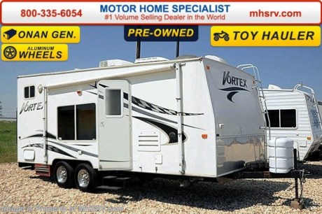 /TX 9/1/14 &lt;a href=&quot;http://www.mhsrv.com/travel-trailers/&quot;&gt;&lt;img src=&quot;http://www.mhsrv.com/images/sold-traveltrailer.jpg&quot; width=&quot;383&quot; height=&quot;141&quot; border=&quot;0&quot;/&gt;&lt;/a&gt; Used Thor Travel Trailer for Sale- 2006 Thor Vortex 217WTB toy hauler is approximately 21 feet in length with a 4KW Onan generator, water heater, aluminum wheels, black tank rinsing system, exterior shower, roof ladder, exterior speakers, roof A/C, CD player, sofa, booth converts to sleeper, blinds, microwave, 3 burner range with oven, refrigerator, all in 1 bath, drop down beds, fueling station and much more. 