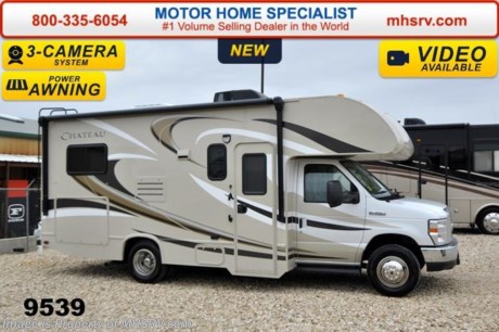 /SOLD 7/20/15 - TX
Receive a $1,000 VISA Gift Card with purchase from Motor Home Specialist while supplies last.  #1 Volume Selling Motor Home Dealer in the World. MSRP $83,128. New 2015 Thor Motor Coach Chateau Class C RV. Model 22E with Ford E-350 chassis &amp; Ford Triton V-10 engine. This unit measures approximately 23 feet 11 inches in length. Optional equipment includes the amazing HD-Max color exterior, convection microwave, leatherette U-shaped dinette, child safety tether, exterior shower, heated holding tanks, second auxiliary battery, wheel liners, valve stem extenders, keyless entry, spare tire, back-up monitor, heated remote exterior mirrors with integrated side view cameras, leatherette driver &amp; passenger chairs, cockpit carpet mat and wood dash appliqu&#233;. The Chateau Class C RV has an incredible list of standard features for 2015 including Mega exterior storage, power windows and locks, gas/electric water heater, large TV on a swivel in the over head cab (N/A with cab over entertainment center), auto transfer switch, power patio awning with integrated LED lighting, double door refrigerator, skylight, 4000 Onan Micro Quiet generator, slick fiberglass exterior, full extension drawer glides, roof ladder, bedspread &amp; pillow shams, power vent and much more. FOR ADDITIONAL INFORMATION, PHOTOS &amp; VIDEOS Please visit Motor Home Specialist at  MHSRV .com or Call 800-335-6054. At Motor Home Specialist we DO NOT charge any prep or orientation fees like you will find at other dealerships. All sale prices include a 200 point inspection, interior &amp; exterior wash &amp; detail of vehicle, a thorough coach orientation with an MHS technician, an RV Starter&#39;s kit, a nights stay in our delivery park featuring landscaped and covered pads with full hook-ups and much more! Read From Thousands of Testimonials at MHSRV .com and See What They Had to Say About Their Experience at Motor Home Specialist. WHY PAY MORE?...... WHY SETTLE FOR LESS? 