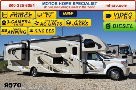 /MN 6-4-15 &lt;a href=&quot;http://www.mhsrv.com/thor-motor-coach/&quot;&gt;&lt;img src=&quot;http://www.mhsrv.com/images/sold-thor.jpg&quot; width=&quot;383&quot; height=&quot;141&quot; border=&quot;0&quot;/&gt;&lt;/a&gt;
Family Owned &amp; Operated and the #1 Volume Selling Motor Home Dealer in the World as well as the #1 Thor Motor Coach Dealer in the World. &lt;object width=&quot;400&quot; height=&quot;300&quot;&gt;&lt;param name=&quot;movie&quot; value=&quot;//www.youtube.com/v/U2vRrY8X8lc?hl=en_US&amp;amp;version=3&quot;&gt;&lt;/param&gt;&lt;param name=&quot;allowFullScreen&quot; value=&quot;true&quot;&gt;&lt;/param&gt;&lt;param name=&quot;allowscriptaccess&quot; value=&quot;always&quot;&gt;&lt;/param&gt;&lt;embed src=&quot;//www.youtube.com/v/U2vRrY8X8lc?hl=en_US&amp;amp;version=3&quot; type=&quot;application/x-shockwave-flash&quot; width=&quot;400&quot; height=&quot;300&quot; allowscriptaccess=&quot;always&quot; allowfullscreen=&quot;true&quot;&gt;&lt;/embed&gt;&lt;/object&gt; MSRP $156,437. 2015 Thor Motor Coach 35SK Super C model motor home with 2 slides. This unit is powered by the powerful 300 HP Powerstroke 6.7L diesel engine with 660 lb. ft. of torque. It rides on a Ford F-550 chassis with a 6-speed automatic transmission and boast a big 10,000 lb. hitch, rear pass-thru MEGA-Storage, extreme duty 4 wheel ABS disc brakes and an electronic brake controller integrated into the dash. Options include the beautiful HD-Max exterior, power attic fans, dual child safety seat tether and an upgraded 6.0 Onan diesel generator. The Chateau 35SK is approximately 36 feet 2 inches long and also features a plush dinette and sofa, exterior entertainment center, dual roof air conditioners, power patio awning, one-touch automatic leveling system, residential refrigerator, 30 inch over the range microwave, solid surface counter top, touch screen AM/FM/CD/MP3 player, back-up monitor with side view cameras, remote heated exterior mirrors, power windows and locks, leatherette driver &amp; passenger captain&#39;s chairs, fiberglass running boards, soft touch ceilings, heavy duty ball bearing drawer guides, bedroom LCD TV, large LCD TV in the living area, an 1800-watt power inverter, heated holding tanks and a king sized bed. For additional coach information, brochures, window sticker, videos, photos, Chateau reviews &amp; testimonials as well as additional information about Motor Home Specialist and our manufacturers please visit us at MHSRV .com or call 800-335-6054. At Motor Home Specialist we DO NOT charge any prep or orientation fees like you will find at other dealerships. All sale prices include a 200 point inspection, interior &amp; exterior wash &amp; detail of vehicle, a thorough coach orientation with an MHS technician, an RV Starter&#39;s kit, a nights stay in our delivery park featuring landscaped and covered pads with full hook-ups and much more. WHY PAY MORE?... WHY SETTLE FOR LESS? &lt;object width=&quot;400&quot; height=&quot;300&quot;&gt;&lt;param name=&quot;movie&quot; value=&quot;//www.youtube.com/v/VZXdH99Xe00?hl=en_US&amp;amp;version=3&quot;&gt;&lt;/param&gt;&lt;param name=&quot;allowFullScreen&quot; value=&quot;true&quot;&gt;&lt;/param&gt;&lt;param name=&quot;allowscriptaccess&quot; value=&quot;always&quot;&gt;&lt;/param&gt;&lt;embed src=&quot;//www.youtube.com/v/VZXdH99Xe00?hl=en_US&amp;amp;version=3&quot; type=&quot;application/x-shockwave-flash&quot; width=&quot;400&quot; height=&quot;300&quot; allowscriptaccess=&quot;always&quot; allowfullscreen=&quot;true&quot;&gt;&lt;/embed&gt;&lt;/object&gt; 