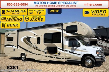 /AR 4/20/15 &lt;a href=&quot;http://www.mhsrv.com/thor-motor-coach/&quot;&gt;&lt;img src=&quot;http://www.mhsrv.com/images/sold-thor.jpg&quot; width=&quot;383&quot; height=&quot;141&quot; border=&quot;0&quot;/&gt;&lt;/a&gt;
 Receive a $1,000 VISA Gift Card with purchase from Motor Home Specialist while supplies last.  &lt;object width=&quot;400&quot; height=&quot;300&quot;&gt;&lt;param name=&quot;movie&quot; value=&quot;//www.youtube.com/v/zb5_686Rceo?version=3&amp;amp;hl=en_US&quot;&gt;&lt;/param&gt;&lt;param name=&quot;allowFullScreen&quot; value=&quot;true&quot;&gt;&lt;/param&gt;&lt;param name=&quot;allowscriptaccess&quot; value=&quot;always&quot;&gt;&lt;/param&gt;&lt;embed src=&quot;//www.youtube.com/v/zb5_686Rceo?version=3&amp;amp;hl=en_US&quot; type=&quot;application/x-shockwave-flash&quot; width=&quot;400&quot; height=&quot;300&quot; allowscriptaccess=&quot;always&quot; allowfullscreen=&quot;true&quot;&gt;&lt;/embed&gt;&lt;/object&gt;  MSRP $110,414. New 2015 Thor Motor Coach Chateau Class C RV. Model 31E bunk house with Ford E-450 chassis, Ford Triton V-10 engine, automatic hydraulic leveling jacks, bedroom TV, frameless windows and measures approximately 32 feet 7 inches in length. The Chateau 31E features the Premier Package which includes solid surface kitchen countertop with pressed dinette top, roller shades, power charging center for electronics, enclosed area for sewer tank valves, water filter system, LED ceiling lights, black tank flush, 30 inch over the range microwave and exterior speakers. Optional equipment includes the HD-Max exterior, (2) LCD TVs with DVD player in bunk beds, exterior entertainment center, leatherette sofa, child safety tether, power attic fan in bedroom, upgraded 15,000 BTU A/C, second auxiliary battery, spare tire, heated remote exterior mirrors with integrated side view cameras, power driver&#39;s chair, leatherette driver &amp; passenger chairs, cockpit carpet mat and wood dash applique. The Chateau 31E Class C RV has an incredible list of standard features including power windows and locks, bedroom TV, 3 burner high output range top with oven, gas/electric water heater, holding tanks with heat pads, auto transfer switch, wheel liners, valve stem extenders, keyless entry, automatic electric patio awning, back-up monitor, double door refrigerator, roof ladder, 4000 Onan Micro Quiet generator, slick fiberglass exterior, full extension drawer glides, bedspread &amp; pillow shams and much more. For additional coach information, brochures, window sticker, videos, photos, Chateau reviews &amp; testimonials as well as additional information about Motor Home Specialist and our manufacturers please visit us at MHSRV .com or call 800-335-6054. At Motor Home Specialist we DO NOT charge any prep or orientation fees like you will find at other dealerships. All sale prices include a 200 point inspection, interior &amp; exterior wash &amp; detail of vehicle, a thorough coach orientation with an MHS technician, an RV Starter&#39;s kit, a nights stay in our delivery park featuring landscaped and covered pads with full hook-ups and much more. WHY PAY MORE?... WHY SETTLE FOR LESS? &lt;object width=&quot;400&quot; height=&quot;300&quot;&gt;&lt;param name=&quot;movie&quot; value=&quot;//www.youtube.com/v/VZXdH99Xe00?hl=en_US&amp;amp;version=3&quot;&gt;&lt;/param&gt;&lt;param name=&quot;allowFullScreen&quot; value=&quot;true&quot;&gt;&lt;/param&gt;&lt;param name=&quot;allowscriptaccess&quot; value=&quot;always&quot;&gt;&lt;/param&gt;&lt;embed src=&quot;//www.youtube.com/v/VZXdH99Xe00?hl=en_US&amp;amp;version=3&quot; type=&quot;application/x-shockwave-flash&quot; width=&quot;400&quot; height=&quot;300&quot; allowscriptaccess=&quot;always&quot; allowfullscreen=&quot;true&quot;&gt;&lt;/embed&gt;&lt;/object&gt;