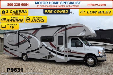 /TX 9/25/14 &lt;a href=&quot;http://www.mhsrv.com/thor-motor-coach/&quot;&gt;&lt;img src=&quot;http://www.mhsrv.com/images/sold-thor.jpg&quot; width=&quot;383&quot; height=&quot;141&quot; border=&quot;0&quot;/&gt;&lt;/a&gt; Used 2014 Thor Motor Coach Chateau Class C RV. Model 31L with Ford E-450 chassis, Ford Triton V-10 engine and measures approximately 32 feet 7 inches in length.  The Chateau 31L features the Premier Package which includes solid surface kitchen countertop with pressed dinette top, roller shades, power charging center for electronics, enclosed area for sewer tank valves, water filter system, LED ceiling lights, black tank flush, 30 inch over the range microwave and exterior speakers. Equipment includes the HD-Max exterior, exterior entertainment center, child safety tether, 12V attic fan, upgraded 15.0 BTU A/C, exterior shower, second auxiliary battery, spare tire, hydraulic leveling jacks, heated exterior mirrors with integrated side view cameras, power driver&#39;s chair, cockpit carpet mat, wood dash appliqu&#233; as well as leatherette driver and passenger captain&#39;s chairs. The Chateau 31L Class C RV has an incredible list of standard features including power windows and locks, mid-ship TV with DVD player, bedroom LED TV with DVD player, 3 burner high output range top with oven, gas/electric water heater, holding tanks with heat pads, auto transfer switch, wheel liners, valve stem extenders, keyless entry, automatic electric patio awning, back-up monitor, double door refrigerator, roof ladder, 4000 Onan Micro Quiet generator, slick fiberglass exterior, full extension drawer glides, bedspread &amp; pillow shams and much more. For additional information and photos please visit Motor Home Specialist at www.MHSRV .com or call 800-335-6054.
