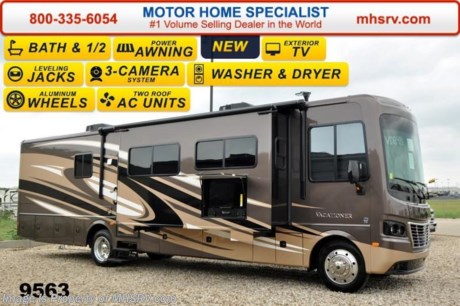 /sold 10/8/2014
Receive a $2,000 VISA Gift Card with purchase from Motor Home Specialist while supplies last. Family Owned &amp; Operated and the #1 Volume Selling Motor Home Dealer in the World. &lt;object width=&quot;400&quot; height=&quot;300&quot;&gt;&lt;param name=&quot;movie&quot; value=&quot;http://www.youtube.com/v/fBpsq4hH-Ws?version=3&amp;amp;hl=en_US&quot;&gt;&lt;/param&gt;&lt;param name=&quot;allowFullScreen&quot; value=&quot;true&quot;&gt;&lt;/param&gt;&lt;param name=&quot;allowscriptaccess&quot; value=&quot;always&quot;&gt;&lt;/param&gt;&lt;embed src=&quot;http://www.youtube.com/v/fBpsq4hH-Ws?version=3&amp;amp;hl=en_US&quot; type=&quot;application/x-shockwave-flash&quot; width=&quot;400&quot; height=&quot;300&quot; allowscriptaccess=&quot;always&quot; allowfullscreen=&quot;true&quot;&gt;&lt;/embed&gt;&lt;/object&gt; MSRP $157,171. New 2015 Holiday Rambler Vacationer Model 36DBT bath &amp; 1/2 model. This Class A motorhome measures approximately 37 ft. 6in. length featuring (3) slide-out rooms, powerful Ford Triton V-10 engine with 362 HP, Ford 22 series chassis, 39 inch LED TV, LED lighting, 1-piece panoramic windshield, exclusive Dream Easy mattress, automatic leveling system, aluminum wheels and side swing baggage doors. Options include the beautiful full body paint exterior, exterior entertainment center, 4 door refrigerator with inserts, stackable washer/dryer, DVD player, center table between the driver and passenger seats, sofa bed with air mattress, additional heat pump, clear front mask, inverter, central vacuum, GPS navigation system, dual dash fans, neutral loss protection, king bed with memory foam mattress and a power drivers seat. For additional coach information, brochures, window sticker, videos, photos, Vacationer reviews &amp; testimonials as well as additional information about Motor Home Specialist and our manufacturers please visit us at MHSRV .com or call 800-335-6054. At Motor Home Specialist we DO NOT charge any prep or orientation fees like you will find at other dealerships. All sale prices include a 200 point inspection, interior &amp; exterior wash &amp; detail of vehicle, a thorough coach orientation with an MHS technician, an RV Starter&#39;s kit, a nights stay in our delivery park featuring landscaped and covered pads with full hook-ups and much more. WHY PAY MORE?... WHY SETTLE FOR LESS?