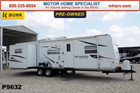 /TX 9/22/14 &lt;a href=&quot;http://www.mhsrv.com/travel-trailers/&quot;&gt;&lt;img src=&quot;http://www.mhsrv.com/images/sold-traveltrailer.jpg&quot; width=&quot;383&quot; height=&quot;141&quot; border=&quot;0&quot;/&gt;&lt;/a&gt; Used Forest River RV for Sale- 2008 Forest River Rockwood 8313SS bunk model travel trailer is approximately 29 feet in length with 2 slides patio awning, water heater, pass-thru storage, aluminum wheels, exterior grill, exterior shower, booth converts to sleeper, day/night shades, microwave, 3 burner range with oven, refrigerator, ducted roof A/C and 2 LCD TVs. For additional information and photos please visit Motor Home Specialist at www.MHSRV .com or call 800-335-6054.