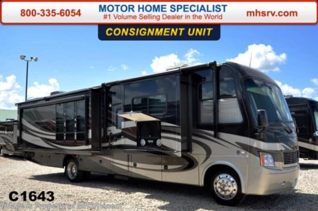 /SOLD 7/20/15 - TX
**Consignment** Used 2012 Thor Motor Coach Challenger. Model 37KT. This luxury RV measures approximately 37 feet 10 inches in length and features (3) slide-out rooms. The versatile front living room doubles as private second bedroom complete with fireplace &amp; entertainment hutch. Equipment includes a Vintage Maple wood package, full body paint exterior, 3-camera monitoring system, 3-burner range with oven, (2) folding dinette chairs, exterior entertainment center, 600 watt inverter, dual pane windows, power driver&#39;s seat &amp; electric privacy shade and sun visor.
