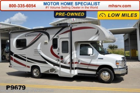 /TX 10/15/14 &lt;a href=&quot;http://www.mhsrv.com/thor-motor-coach/&quot;&gt;&lt;img src=&quot;http://www.mhsrv.com/images/sold-thor.jpg&quot; width=&quot;383&quot; height=&quot;141&quot; border=&quot;0&quot;/&gt;&lt;/a&gt;
Used 2014 Thor Motor Coach Chateau Class C RV. Model 22E with Ford E-350 chassis &amp; Ford Triton V-10 engine. This unit measures approximately 23 feet 11 inches in length with the Scarlet HD-Max exterior, 32 inch TV with DVD player &amp; swivel, wheel liners, back-up monitor, auto transfer switch, heated holding tanks, Mega exterior storage, power windows and locks, double door refrigerator, skylight, roof A/C unit, 4000 Onan Micro Quiet generator, slick fiberglass exterior, patio awning, full extension drawer glides, roof ladder, bedspread &amp; pillow shams and much more. FOR ADDITIONAL INFORMATION Call 800-335-6054. 
