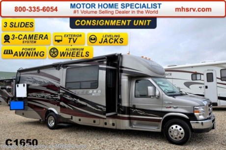 **Consignment** Used 2012 Coachmen Concord 300TS w/3 Slide-out rooms &amp; 30,675 miles. This luxury Class C RV measures approximately 30ft. 10in featuring Leveling Jacks, Aluminum wheels, Twilight exterior full body paint, Elantra interior package, Brazilian cherry wood package, Onan 4000 generator, LCD TV with DVD in bedroom, 2nd auxiliary battery, power entrance step, 3-camera monitoring system, removable carpet set, satellite ready radio, power mirrors with heat, heated tanks, tank gate valves, exterior entertainment center &amp; Travel Easy Roadside assistance, hitch &amp; wire, high gloss fiberglass sidewalls, slide-out room awnings, glass shower door, convection/microwave, large LCD TV with (4) speakers and subwoofer, soft touch vinyl ceiling, halogen lighting &amp; LED running lights. A few standard features include the Ford E-450 super duty chassis, Ride-Rite air assist suspension system, exterior speakers &amp; the Azdel super light composite sidewalls. FOR ADDITIONAL DETAILS please visit MHSRV .com or call 800-335-6054.
