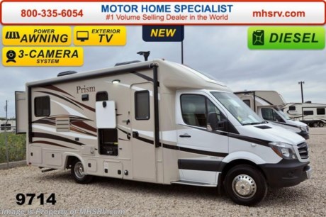 /PA 1/1/15 &lt;a href=&quot;http://www.mhsrv.com/coachmen-rv/&quot;&gt;&lt;img src=&quot;http://www.mhsrv.com/images/sold-coachmen.jpg&quot; width=&quot;383&quot; height=&quot;141&quot; border=&quot;0&quot;/&gt;&lt;/a&gt;
Family Owned &amp; Operated and the #1 Volume Selling Motor Home Dealer in the World as well as the #1 Coachmen Dealer in the World. MSRP $115,085. New 2015 Coachmen Prism B+ Sprinter Diesel. Model 24G. This RV measures approximately 24 feet 10 inches in length with 2 slide-out rooms.  Optional equipment includes the Anniversary package featuring a back up camera &amp; monitor, satellite radio, power awning, stainless steel wheel liners, MCD window shades, euro style refrigerator, cook top with glass cover, LED lights, exterior entertainment center, woodgrain dash applique, upgraded swivel pilot &amp; passenger seats, power skylight/roof vent, roller bearing drawer glides, rear stabilizers, Travel Easy Roadside Assistance &amp; exterior privacy windshield cover. Additional options include an upgraded 15,000 BTU A/C with heat pump, side view cameras, exterior camp table as well as dual pane tinted windows and a knife valve at tank, both included in the Camping Cozy package. The Prism&#39;s impressive list of standards include a 3.0L V-6 turbo diesel engine, sunroof with night shade, hardwood cabinet doors, MCD roller shades, coach TV with DVD player, convection oven power vent, water heater, heated tanks, exterior shower and much more. For additional coach information, brochure, window sticker, videos, photos, Coachmen customer reviews &amp; testimonials please visit Motor Home Specialist at MHSRV .com or call 800-335-6054. At MHS we DO NOT charge any prep or orientation fees like you will find at other dealerships. All sale prices include a 200 point inspection, interior &amp; exterior wash &amp; detail of vehicle, a thorough coach orientation with an MHS technician, an RV Starter&#39;s kit, a nights stay in our delivery park featuring landscaped and covered pads with full hook-ups and much more. WHY PAY MORE?... WHY SETTLE FOR LESS? &lt;object width=&quot;400&quot; height=&quot;300&quot;&gt;&lt;param name=&quot;movie&quot; value=&quot;http://www.youtube.com/v/fBpsq4hH-Ws?version=3&amp;amp;hl=en_US&quot;&gt;&lt;/param&gt;&lt;param name=&quot;allowFullScreen&quot; value=&quot;true&quot;&gt;&lt;/param&gt;&lt;param name=&quot;allowscriptaccess&quot; value=&quot;always&quot;&gt;&lt;/param&gt;&lt;embed src=&quot;http://www.youtube.com/v/fBpsq4hH-Ws?version=3&amp;amp;hl=en_US&quot; type=&quot;application/x-shockwave-flash&quot; width=&quot;400&quot; height=&quot;300&quot; allowscriptaccess=&quot;always&quot; allowfullscreen=&quot;true&quot;&gt;&lt;/embed&gt;&lt;/object&gt; 