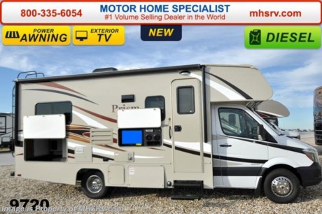 /CO 5-21-15 &lt;a href=&quot;http://www.mhsrv.com/coachmen-rv/&quot;&gt;&lt;img src=&quot;http://www.mhsrv.com/images/sold-coachmen.jpg&quot; width=&quot;383&quot; height=&quot;141&quot; border=&quot;0&quot;/&gt;&lt;/a&gt;
Family Owned &amp; Operated and the #1 Volume Selling Motor Home Dealer in the World as well as the #1 Coachmen Dealer in the World. MSRP $111,332. New 2015 Coachmen Prism Diesel. Model 2150LE. This RV measures approximately 25 ft. in length with a slide-out room.  Optional equipment includes the Anniversary package featuring high gloss fiberglass sidewalls, back up camera &amp; monitor, power awning, stainless steel wheel liners, 3.5K lb. hitch &amp; wire, slide out awnings, spare tire, swivel pilot &amp; passenger seats, roller bearing drawer glides, oven, child safety net &amp; ladder as well as MCD shades. Additional features include a Onan diesel generator IPO LP gen, LCD TV with DVD player in living area, bedroom TV with DVD player, exterior entertainment center, upgraded Serta mattress, convection microwave, power vent, heated tank pads, dual coach batteries, rear ladder, exterior privacy windshield cover and dual recliners IPO dinette.  The Prism&#39;s impressive list of standards include a 3.0L V-6 turbo diesel engine, power entrance step, Azdel superlite composite substrate, hardwood cabinets, 3 burner cook top, exterior shower and much more. For additional coach information, brochure, window sticker, videos, photos, Coachmen customer reviews &amp; testimonials please visit Motor Home Specialist at MHSRV .com or call 800-335-6054. At MHS we DO NOT charge any prep or orientation fees like you will find at other dealerships. All sale prices include a 200 point inspection, interior &amp; exterior wash &amp; detail of vehicle, a thorough coach orientation with an MHS technician, an RV Starter&#39;s kit, a nights stay in our delivery park featuring landscaped and covered pads with full hook-ups and much more. WHY PAY MORE?... WHY SETTLE FOR LESS? &lt;object width=&quot;400&quot; height=&quot;300&quot;&gt;&lt;param name=&quot;movie&quot; value=&quot;http://www.youtube.com/v/fBpsq4hH-Ws?version=3&amp;amp;hl=en_US&quot;&gt;&lt;/param&gt;&lt;param name=&quot;allowFullScreen&quot; value=&quot;true&quot;&gt;&lt;/param&gt;&lt;param name=&quot;allowscriptaccess&quot; value=&quot;always&quot;&gt;&lt;/param&gt;&lt;embed src=&quot;http://www.youtube.com/v/fBpsq4hH-Ws?version=3&amp;amp;hl=en_US&quot; type=&quot;application/x-shockwave-flash&quot; width=&quot;400&quot; height=&quot;300&quot; allowscriptaccess=&quot;always&quot; allowfullscreen=&quot;true&quot;&gt;&lt;/embed&gt;&lt;/object&gt; 