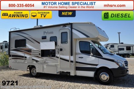 /TX 11/24/14 &lt;a href=&quot;http://www.mhsrv.com/coachmen-rv/&quot;&gt;&lt;img src=&quot;http://www.mhsrv.com/images/sold-coachmen.jpg&quot; width=&quot;383&quot; height=&quot;141&quot; border=&quot;0&quot;/&gt;&lt;/a&gt;
Family Owned &amp; Operated and the #1 Volume Selling Motor Home Dealer in the World as well as the #1 Coachmen Dealer in the World. MSRP $111,332. New 2015 Coachmen Prism Diesel. Model 2150LE. This RV measures approximately 25 ft. in length with a slide-out room.  Optional equipment includes the Anniversary package featuring high gloss fiberglass sidewalls, back up camera &amp; monitor, power awning, stainless steel wheel liners, 3.5K lb. hitch &amp; wire, slide out awnings, spare tire, swivel pilot &amp; passenger seats, roller bearing drawer glides, oven, child safety net &amp; ladder as well as MCD shades. Additional features include a Onan diesel generator IPO LP gen, LCD TV with DVD player in living area, bedroom TV with DVD player, exterior entertainment center, upgraded Serta mattress, convection microwave, power vent, heated tank pads, dual coach batteries, rear ladder, exterior privacy windshield cover and dual recliners IPO dinette.  The Prism&#39;s impressive list of standards include a 3.0L V-6 turbo diesel engine, power entrance step, Azdel superlite composite substrate, hardwood cabinets, 3 burner cook top, exterior shower and much more. For additional coach information, brochure, window sticker, videos, photos, Coachmen customer reviews &amp; testimonials please visit Motor Home Specialist at MHSRV .com or call 800-335-6054. At MHS we DO NOT charge any prep or orientation fees like you will find at other dealerships. All sale prices include a 200 point inspection, interior &amp; exterior wash &amp; detail of vehicle, a thorough coach orientation with an MHS technician, an RV Starter&#39;s kit, a nights stay in our delivery park featuring landscaped and covered pads with full hook-ups and much more. WHY PAY MORE?... WHY SETTLE FOR LESS? &lt;object width=&quot;400&quot; height=&quot;300&quot;&gt;&lt;param name=&quot;movie&quot; value=&quot;http://www.youtube.com/v/fBpsq4hH-Ws?version=3&amp;amp;hl=en_US&quot;&gt;&lt;/param&gt;&lt;param name=&quot;allowFullScreen&quot; value=&quot;true&quot;&gt;&lt;/param&gt;&lt;param name=&quot;allowscriptaccess&quot; value=&quot;always&quot;&gt;&lt;/param&gt;&lt;embed src=&quot;http://www.youtube.com/v/fBpsq4hH-Ws?version=3&amp;amp;hl=en_US&quot; type=&quot;application/x-shockwave-flash&quot; width=&quot;400&quot; height=&quot;300&quot; allowscriptaccess=&quot;always&quot; allowfullscreen=&quot;true&quot;&gt;&lt;/embed&gt;&lt;/object&gt; 