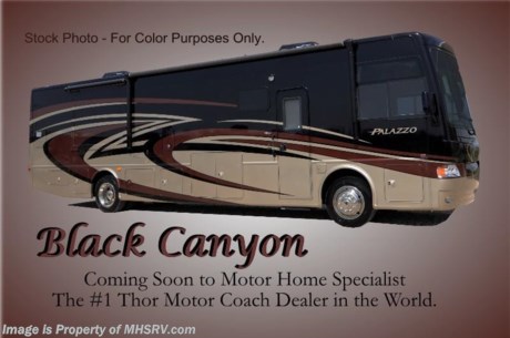 &lt;a href=&quot;http://www.mhsrv.com/thor-motor-coach/&quot;&gt;&lt;img src=&quot;http://www.mhsrv.com/images/sold-thor.jpg&quot; width=&quot;383&quot; height=&quot;141&quot; border=&quot;0&quot;/&gt;&lt;/a&gt;  Receive a $2,000 VISA Gift Card with purchase from Motor Home Specialist. Offer ends Feb. 28th, 2015.   Family Owned &amp; Operated and the #1 Volume Selling Motor Home Dealer in the World as well as the #1 Thor Motor Coach Dealer in the World.  &lt;object width=&quot;400&quot; height=&quot;300&quot;&gt;&lt;param name=&quot;movie&quot; value=&quot;//www.youtube.com/v/Es4_N9tAzRs?hl=en_US&amp;amp;version=3&quot;&gt;&lt;/param&gt;&lt;param name=&quot;allowFullScreen&quot; value=&quot;true&quot;&gt;&lt;/param&gt;&lt;param name=&quot;allowscriptaccess&quot; value=&quot;always&quot;&gt;&lt;/param&gt;&lt;embed src=&quot;//www.youtube.com/v/Es4_N9tAzRs?hl=en_US&amp;amp;version=3&quot; type=&quot;application/x-shockwave-flash&quot; width=&quot;400&quot; height=&quot;300&quot; allowscriptaccess=&quot;always&quot; allowfullscreen=&quot;true&quot;&gt;&lt;/embed&gt;&lt;/object&gt;  MSRP $208,958. The New 2015 Thor Motor Coach Palazzo Diesel Pusher. Model 33.2. This Diesel Pusher RV features (2) slide-out rooms including a driver&#39;s side full wall slide, booth dinette with LCD TV, Euro Recliner, exterior LCD TV, invisible front paint protection &amp; front electric drop-down overhead bunk. The 2015 Palazzo also features a 300 HP Cummins diesel engine with 660 lbs. of torque, Freightliner XC chassis, 6000 Onan diesel generator with AGS, power driver&#39;s seat, inverter, LCD TV/DVD, residential refrigerator, solid surface countertops, (2) ducted roof A/C units, 3-camera monitoring system, one piece windshield, fiberglass storage compartments, fully automatic hydraulic leveling system, automatic entry step, electric patio awning with integrated LED lighting and much more.  For additional coach information, brochures, window sticker, videos, photos, Palazzo reviews &amp; testimonials as well as additional information about Motor Home Specialist and our manufacturers please visit us at MHSRV .com or call 800-335-6054. At Motor Home Specialist we DO NOT charge any prep or orientation fees like you will find at other dealerships. All sale prices include a 200 point inspection, interior &amp; exterior wash &amp; detail of vehicle, a thorough coach orientation with an MHS technician, an RV Starter&#39;s kit, a nights stay in our delivery park featuring landscaped and covered pads with full hook-ups and much more. WHY PAY MORE?... WHY SETTLE FOR LESS? &lt;object width=&quot;400&quot; height=&quot;300&quot;&gt;&lt;param name=&quot;movie&quot; value=&quot;//www.youtube.com/v/8gfPRl905fU?hl=en_US&amp;amp;version=3&quot;&gt;&lt;/param&gt;&lt;param name=&quot;allowFullScreen&quot; value=&quot;true&quot;&gt;&lt;/param&gt;&lt;param name=&quot;allowscriptaccess&quot; value=&quot;always&quot;&gt;&lt;/param&gt;&lt;embed src=&quot;//www.youtube.com/v/8gfPRl905fU?hl=en_US&amp;amp;version=3&quot; type=&quot;application/x-shockwave-flash&quot; width=&quot;400&quot; height=&quot;300&quot; allowscriptaccess=&quot;always&quot; allowfullscreen=&quot;true&quot;&gt;&lt;/embed&gt;&lt;/object&gt;