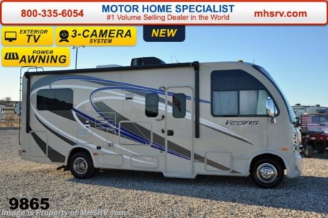/WV 4/20/15 &lt;a href=&quot;http://www.mhsrv.com/thor-motor-coach/&quot;&gt;&lt;img src=&quot;http://www.mhsrv.com/images/sold-thor.jpg&quot; width=&quot;383&quot; height=&quot;141&quot; border=&quot;0&quot;/&gt;&lt;/a&gt;
  Family Owned &amp; Operated and the #1 Volume Selling Motor Home Dealer in the World as well as the #1 Thor Motor Coach Dealer in the World. &lt;iframe width=&quot;400&quot; height=&quot;300&quot; src=&quot;https://www.youtube.com/embed/l1UfqXd9S_4&quot; frameborder=&quot;0&quot; allowfullscreen&gt;&lt;/iframe&gt; Thor Motor Coach has done it again with the world&#39;s first RUV! (Recreational Utility Vehicle) Check out the new 2015 Thor Motor Coach Vegas RUV Model 24.1 with Slide-Out Room! MSRP $98,089. The Vegas combines Style, Function, Affordability &amp; Innovation like no other RV available in the industry today! It is powered by a Ford Triton V-10 engine and built on the Ford E-350 Super Duty chassis providing a lower center of gravity and ease of drivability normally found only in a class C RV, but now available in this mini class A motor home measuring approximately 25 ft. 6 inches. Taking superior drivability even one step further, the Vegas will also feature something normally only found in a high-end luxury diesel pusher motor coach... an Independent Front Suspension system! With a style all its own the Vegas will provide superior handling and fuel economy and appeal to couples &amp; family RVers as well. The uniquely designed rear twin beds easily convert into a huge oversized master bed. You will also find another full size power drop down bunk with air mattress above the cockpit and a large sofa/sleeper with air mattress complete with cup holders. Amazingly, the Vegas not only  pulls off a spacious living room, kitchen &amp; bathroom, but also provides a wealth of closet, drawer and even pass-through exterior storage. Optional equipment includes the HD-Max colored sidewalls and graphics, TV/DVD player combo in bedroom, exterior TV, (2) 12V attic fans, microwave &amp; 3 burner high output range with oven, 15.0 BTU A/C upgrade, heated holding tanks and a second auxiliary battery. You will also be pleased to find a host of feature appointments that include tinted and frameless windows, a power patio awning with LED lights, living room TV, LED ceiling lights, Onan 4000 generator, gas/electric water heater, a rear ladder, chrome power and heated mirrors with integrated side-view cameras, back-up camera, 5,000lb. trailer hitch, valve stem extensions, two-tone leatherette furniture and captain&#39;s chairs with designer accents, cabinet doors with designer door fronts and a spacious cockpit design with unparalleled visibility as well as a fold out map/laptop table and an additional cab table that can easily be stored when traveling. For additional coach information, brochures, window sticker, videos, photos, Vegas reviews &amp; testimonials as well as additional information about Motor Home Specialist and our manufacturers please visit us at MHSRV .com or call 800-335-6054. At Motor Home Specialist we DO NOT charge any prep or orientation fees like you will find at other dealerships. All sale prices include a 200 point inspection, interior &amp; exterior wash &amp; detail of vehicle, a thorough coach orientation with an MHS technician, an RV Starter&#39;s kit, a nights stay in our delivery park featuring landscaped and covered pads with full hook-ups and much more. WHY PAY MORE?... WHY SETTLE FOR LESS? &lt;iframe width=&quot;400&quot; height=&quot;300&quot; src=&quot;https://www.youtube.com/embed/fX32ujbOYgc&quot; frameborder=&quot;0&quot; allowfullscreen&gt;&lt;/iframe&gt;