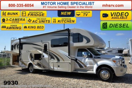 /OK 3/3/15 &lt;a href=&quot;http://www.mhsrv.com/thor-motor-coach/&quot;&gt;&lt;img src=&quot;http://www.mhsrv.com/images/sold-thor.jpg&quot; width=&quot;383&quot; height=&quot;141&quot; border=&quot;0&quot;/&gt;&lt;/a&gt;
Receive a $2,000 VISA Gift Card with purchase from Motor Home Specialist. Offer ends Feb. 28th, 2015.  Family Owned &amp; Operated and the #1 Volume Selling Motor Home Dealer in the World as well as the #1 Thor Motor Coach Dealer in the World. &lt;object width=&quot;400&quot; height=&quot;300&quot;&gt;&lt;param name=&quot;movie&quot; value=&quot;//www.youtube.com/v/U2vRrY8X8lc?hl=en_US&amp;amp;version=3&quot;&gt;&lt;/param&gt;&lt;param name=&quot;allowFullScreen&quot; value=&quot;true&quot;&gt;&lt;/param&gt;&lt;param name=&quot;allowscriptaccess&quot; value=&quot;always&quot;&gt;&lt;/param&gt;&lt;embed src=&quot;//www.youtube.com/v/U2vRrY8X8lc?hl=en_US&amp;amp;version=3&quot; type=&quot;application/x-shockwave-flash&quot; width=&quot;400&quot; height=&quot;300&quot; allowscriptaccess=&quot;always&quot; allowfullscreen=&quot;true&quot;&gt;&lt;/embed&gt;&lt;/object&gt; MSRP $160,080. 2015 Thor Motor Coach 35SB Super C model motorhome with slide and bunk beds with dual 13&quot; LED TVs &amp; DVD players. This unit is powered by the powerful 300 HP Powerstroke 6.7L diesel engine with 660 lb. ft. of torque. It rides on a Ford F-550 chassis with a 6-speed automatic transmission and boast a big 10,000 lb. hitch, rear pass-thru MEGA-Storage, extreme duty 4 wheel ABS disc brakes and an electronic brake controller integrated into the dash. Options include the beautiful HD-Max exterior, (2) power attic fans, dual child safety seat tether, 6.0 Onan diesel generator and an exterior kitchen with includes refrigerator, sink and portable gas grill. The Chateau 35SB is approximately 35 feet 11 inches long and also features a Dream dinette, sofa, exterior entertainment center, dual roof air conditioners, power patio awning, one-touch automatic leveling system, residential refrigerator, over the range microwave, solid surface countertop, touch screen AM/FM/CD/MP3 player, back-up monitor with side view cameras, remote heated exterior mirrors, power windows and locks, leatherette driver &amp; passenger captain&#39;s chairs, fiberglass running boards, soft touch ceilings, heavy duty ball bearing drawer guides, bedroom LED TV, large LED TV in the living area, an 1800-watt power inverter, heated holding tanks and a king sized bed. For additional coach information, brochure, window sticker, videos, photos &amp; reviews &amp; testimonials please visit Motor Home Specialist at MHSRV .com or call 800-335-6054. At MHS we DO NOT charge any prep or orientation fees like you will find at other dealerships. All sale prices include a 200 point inspection, interior &amp; exterior wash &amp; detail of vehicle, a thorough coach orientation with an MHS technician, an RV Starter&#39;s kit, a nights stay in our delivery park featuring landscaped and covered pads with full hook-ups and much more. WHY PAY MORE?... WHY SETTLE FOR LESS? &lt;object width=&quot;400&quot; height=&quot;300&quot;&gt;&lt;param name=&quot;movie&quot; value=&quot;//www.youtube.com/v/VZXdH99Xe00?hl=en_US&amp;amp;version=3&quot;&gt;&lt;/param&gt;&lt;param name=&quot;allowFullScreen&quot; value=&quot;true&quot;&gt;&lt;/param&gt;&lt;param name=&quot;allowscriptaccess&quot; value=&quot;always&quot;&gt;&lt;/param&gt;&lt;embed src=&quot;//www.youtube.com/v/VZXdH99Xe00?hl=en_US&amp;amp;version=3&quot; type=&quot;application/x-shockwave-flash&quot; width=&quot;400&quot; height=&quot;300&quot; allowscriptaccess=&quot;always&quot; allowfullscreen=&quot;true&quot;&gt;&lt;/embed&gt;&lt;/object&gt; 