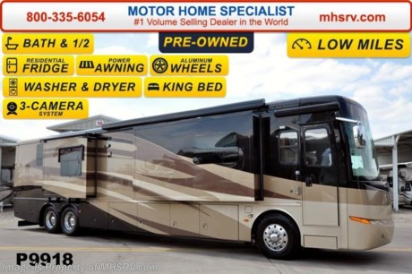 /AR 10/15/14
Used Newmar RV for Sale- 2010 Newmar Mountain Air 4528 with 4 slides and 18,061 miles. This bath &amp; 1/2  RV is approximately 44 feet in length with a Cummins 450HP engine with side radiator, Spartan raised rail chassis with IFS and tag axle, power mirrors with heat, GPS, Trip-Tek, power pedals, power windows, 10KW Onan generator with AGS on a power slide with only 428 hours, power patio and door awnings, window awnings, slide-out room toppers, Oasis water heater, 50 amp power cord reel, exterior freezer, pass-thru storage with side swing baggage doors, full &amp; half length slide-out cargo trays, aluminum wheels, clear front paint mask, keyless entry, bay heater, power water hose reel, solar panel, fiberglass roof with ladder, 15K lb. hitch, automatic hydraulic leveling system, 3 camera monitoring system, Magnum inverter, all electric coach, multi-plex lighting, ceramic tile floors, dual pane windows, solid surface counters, convection microwave, washer/dryer stack, king size bed, safe, 3 ducted roof A/Cs with heat pumps and 4 LCD TVs. For additional information and photos please visit Motor Home Specialist at www.MHSRV .com or call 800-335-6054.