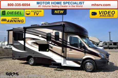 /TX 6/15/15 &lt;a href=&quot;http://www.mhsrv.com/thor-motor-coach/&quot;&gt;&lt;img src=&quot;http://www.mhsrv.com/images/sold-thor.jpg&quot; width=&quot;383&quot; height=&quot;141&quot; border=&quot;0&quot;/&gt;&lt;/a&gt;
Family Owned &amp; Operated and the #1 Volume Selling Motor Home Dealer in the World as well as the #1 Thor Motor Coach Dealer in the World.  MSRP $129,122. New 2015 Thor Motor Coach Chateau Citation Sprinter Diesel. Model 24SR. This RV measures approximately 24 ft. 10in. in length &amp; features 2 slide-out rooms, frameless windows, wood dash appliqu&#233; and a large mid-ship TV on a slide. Optional equipment includes the beautiful full body paint exterior, diesel generator, LCD TV in bedroom, holding tanks with heat pads, exterior TV, attic fan &amp; second auxiliary battery.  The all new 2015 Chateau Citation Sprinter also features a turbo diesel engine, AM/FM/CD, power windows &amp; locks, keyless entry &amp; much more. For additional coach information, brochures, window sticker, videos, photos, Chateau reviews &amp; testimonials as well as additional information about Motor Home Specialist and our manufacturers please visit us at MHSRV .com or call 800-335-6054. At Motor Home Specialist we DO NOT charge any prep or orientation fees like you will find at other dealerships. All sale prices include a 200 point inspection, interior &amp; exterior wash &amp; detail of vehicle, a thorough coach orientation with an MHS technician, an RV Starter&#39;s kit, a nights stay in our delivery park featuring landscaped and covered pads with full hook-ups and much more. WHY PAY MORE?... WHY SETTLE FOR LESS?