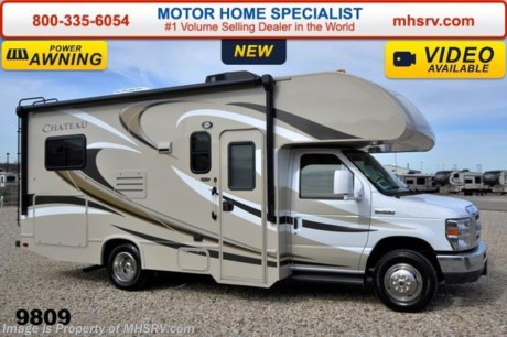 /TX 2/9/15 &lt;a href=&quot;http://www.mhsrv.com/thor-motor-coach/&quot;&gt;&lt;img src=&quot;http://www.mhsrv.com/images/sold-thor.jpg&quot; width=&quot;383&quot; height=&quot;141&quot; border=&quot;0&quot;/&gt;&lt;/a&gt;
Family Owned &amp; Operated and the #1 Volume Selling Motor Home Dealer in the World as well as the #1 Thor Motor Coach Dealer in the World. MSRP $79,307. New 2015 Thor Motor Coach Chateau Class C RV. Model 22E with Ford E-350 chassis &amp; Ford Triton V-10 engine. This unit measures approximately 23 feet 11 inches in length. Optional equipment includes the amazing HD-Max color exterior, heated holding tanks, wheel liners and back-up monitor. The Chateau Class C RV has an incredible list of standard features for 2015 including Mega exterior storage, power windows and locks, gas/electric water heater, large TV on a swivel in the over head cab (N/A with cab over entertainment center), auto transfer switch, power patio awning with integrated LED lighting, double door refrigerator, skylight, 4000 Onan Micro Quiet generator, slick fiberglass exterior, full extension drawer glides, roof ladder, bedspread &amp; pillow shams, power vent and much more. Family Owned &amp; Operated and the #1 Volume Selling Motor Home Dealer in the World as well as the #1 Thor Motor Coach Dealer in the World.