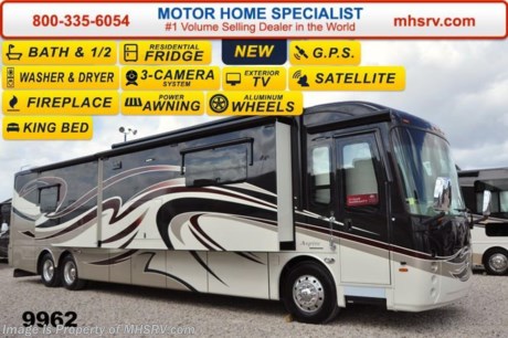SOLD /LA 11-10-14 Family Owned &amp; Operated and the #1 Volume Selling Motor Home Dealer in the World as well as the #1 Entegra Dealer in the World. MSRP $380,563. New 2015 Entegra Aspire Model 44B W/4 Slides. This luxury bath &amp; 1/2 diesel motor coach measures approximately 45 feet in length featuring an L-shaped extendable sofa, 50 inch LED TV and is backed by Entegra Coach&#39;s superior 2-Year/24K Mile Limited Coach &amp; 5-Year Limited Structural Warranties. Options include the Black Pearl exterior paint &amp; graphics package, Windsor Cherry wood package, Latte interior decor package, Trav&#39;ler Satellite Dish &amp; premium entertainment system. It rides on a Spartan Mountain Master tag axle chassis featuring Entegra’s exclusive X-Bridge framing and 15,000 lb. hitch! It is powered by a 450 HP Cummins ISL diesel engine with side mounted radiator, 1,250-lb. ft. torque &amp; Allison 3000 series transmission. The All new 2015 Aspire&#39;s standard equipment list is unrivaled in the industry. Just a few of these features include a large exterior LED TV and exterior entertainment center, multi-plex lighting, a 10,000 Onan generator, (3) 15K BTU A/C units with heat pumps, Aqua Hot heating system, heated floors, 50 amp power cord reel, Polar Pack Insulation (Floor: R-33 Roof:R-24 Sidewalls R-16), slide-out cargo tray, power water hose reel, window awnings, slide-out awnings, Select Comfort king sized bed, residential refrigerator, 3-camera monitoring system, touch-screen AM/FM/CD/DVD with Bluetooth, GPS navigation system, flush-mounted slide-out rooms with key-fob remote control, frameless dual pane &amp; tinted windows, entry door with Sure-Seal air lock, automatic hydraulic leveling system, central vacuum, LED TV in bedroom, day/night roller shades throughout, 2,800 watt Pure-Sine Wave inverter with 4 batteries, automatic generator start, stack washer/dryer, LED TV in cab, in-motion satellite, and much more! For additional warranty information contact Motor Home Specialist or visit Entegra Coach Online. For additional coach information, brochure, window sticker, videos, photos &amp; Entegra Coach reviews &amp; testimonials please visit Motor Home Specialist at MHSRV .com or call 800-335-6054. At MHS we DO NOT charge any prep or orientation fees like you will find at other dealerships. All sale prices include a 200 point inspection, interior &amp; exterior wash &amp; detail of vehicle, a thorough coach orientation with an MHS technician, an RV Starter&#39;s kit, a nights stay in our delivery park featuring landscaped and covered pads with full hook-ups and much more. WHY PAY MORE?... WHY SETTLE FOR LESS? 