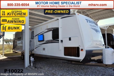 /MS 11/24/14 &lt;a href=&quot;http://www.mhsrv.com/travel-trailers/&quot;&gt;&lt;img src=&quot;http://www.mhsrv.com/images/sold-traveltrailer.jpg&quot; width=&quot;383&quot; height=&quot;141&quot; border=&quot;0&quot;/&gt;&lt;/a&gt;
Used Prime Time Travel Trailer RV for Sale- 2013 Prime Time Tracer Touring Edition 3200BHT is approximately 33 feet in length with 3 slides, power patio awning, gas/electric water heater, pass-thru storage, aluminum wheels, exterior grill, exterior shower, water hose, roof ladder, exterior speakers, LCD TV that can be moved to the exterior, sofa with sleeper, booth converts to sleeper, night shades, kitchen island, microwave, 3 burner range with oven, sink covers, refrigerator, all in 1 bath, bunk beds, exterior kitchen, ducted roof A/C and much more.  For additional information and photos please visit Motor Home Specialist at www.MHSRV .com or call 800-335-6054.