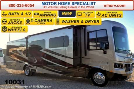 /TX 1/19/15 &lt;a href=&quot;http://www.mhsrv.com/holiday-rambler-rv/&quot;&gt;&lt;img src=&quot;http://www.mhsrv.com/images/sold-holidayrambler.jpg&quot; width=&quot;383&quot; height=&quot;141&quot; border=&quot;0&quot; /&gt;&lt;/a&gt;
Receive a $2,000 VISA Gift Card with purchase from Motor Home Specialist while supplies last. Family Owned &amp; Operated and the #1 Volume Selling Motor Home Dealer in the World. &lt;object width=&quot;400&quot; height=&quot;300&quot;&gt;&lt;param name=&quot;movie&quot; value=&quot;http://www.youtube.com/v/fBpsq4hH-Ws?version=3&amp;amp;hl=en_US&quot;&gt;&lt;/param&gt;&lt;param name=&quot;allowFullScreen&quot; value=&quot;true&quot;&gt;&lt;/param&gt;&lt;param name=&quot;allowscriptaccess&quot; value=&quot;always&quot;&gt;&lt;/param&gt;&lt;embed src=&quot;http://www.youtube.com/v/fBpsq4hH-Ws?version=3&amp;amp;hl=en_US&quot; type=&quot;application/x-shockwave-flash&quot; width=&quot;400&quot; height=&quot;300&quot; allowscriptaccess=&quot;always&quot; allowfullscreen=&quot;true&quot;&gt;&lt;/embed&gt;&lt;/object&gt; MSRP $154,738. New 2015 Holiday Rambler Vacationer Model 36DBT bath &amp; 1/2 model. This Class A motorhome measures approximately 37 ft. 6in. length featuring (3) slide-out rooms, powerful Ford Triton V-10 engine with 362 HP, Ford 22 series chassis, 39 inch LED TV, LED lighting, 1-piece panoramic windshield, exclusive Dream Easy mattress, automatic leveling system, aluminum wheels and side swing baggage doors. Options include the beautiful full body paint exterior, dual dash fans, exterior entertainment center, 4 door refrigerator with inserts, stackable washer/dryer, center table between the driver and passenger seats, sofa bed with air mattress, additional heat pump, inverter, central vacuum, GPS navigation system, king bed, and a power drivers seat. For additional coach information, brochures, window sticker, videos, photos, Vacationer reviews &amp; testimonials as well as additional information about Motor Home Specialist and our manufacturers please visit us at MHSRV .com or call 800-335-6054. At Motor Home Specialist we DO NOT charge any prep or orientation fees like you will find at other dealerships. All sale prices include a 200 point inspection, interior &amp; exterior wash &amp; detail of vehicle, a thorough coach orientation with an MHS technician, an RV Starter&#39;s kit, a nights stay in our delivery park featuring landscaped and covered pads with full hook-ups and much more. WHY PAY MORE?... WHY SETTLE FOR LESS?