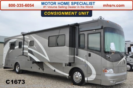 /SOLD - 7/16/15- TX
**Consignment** Used Country Coach RV for Sale-  2007 Country Coach Inspire 360 Davinci 400 with 3 slides, 56,803 miles and has been pet &amp; smoke free. This RV is a Cummins 400HP engine with side radiator, Dynamax raised rail chassis with IFS, tire monitoring system, power mirrors, power pedals, 8KW Onan generator on a power slide, power door and patio awnings, window awnings, slide-out room toppers, Aqua Hot, pass-thru storage with side swing baggage doors, 2 full length slide-out cargo trays, aluminum wheels, exterior grill, fiberglass roof with ladder, automatic hydraulic leveling system, exterior entertainment center, Xantrax inverter, ceramic tile floors, multi-plex lighting, dual pane windows, convection microwave, solid surface counters, memory foam mattress, 2 ducted roof A/Cs with heat pumps and 3 LCD TVs. For additional information and photos please visit Motor Home Specialist at www.MHSRV .com or call 800-335-6054. Additional features include: 2 engine brakes, air brakes, smart wheel, power visors, curtains, cab fans, CD player, power step well cover, power steps, 1-piece windshield, clear front paint mask, LED running lights, docking lights, black tank rinsing system, gravel shield, air horns, soft touch ceilings, sofa with sleeper, wall mounted table that extends, day/night shades, power roof vent, sink covers, 4 door refrigerator, glass door shower with seat. 