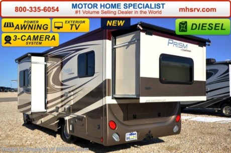 /MS 6-4-15 &lt;a href=&quot;http://www.mhsrv.com/coachmen-rv/&quot;&gt;&lt;img src=&quot;http://www.mhsrv.com/images/sold-coachmen.jpg&quot; width=&quot;383&quot; height=&quot;141&quot; border=&quot;0&quot;/&gt;&lt;/a&gt;
 Family Owned &amp; Operated and the #1 Volume Selling Motor Home Dealer in the World as well as the #1 Coachmen Dealer in the World. MSRP $132,001. New 2015 Coachmen Prism B+ Sprinter Diesel. Model 24G. This RV measures approximately 24 feet 10 inches in length with 2 slide-out rooms. Optional equipment includes the Banner package featuring a back up camera &amp; monitor, satellite radio, power awning, stainless steel wheel liners, MCD window shades, euro style refrigerator, cook top with glass cover, LED lights, exterior entertainment center, woodgrain dash applique, upgraded swivel pilot &amp; passenger seats, power skylight/roof vent, roller bearing drawer glides, rear stabilizers, Travel Easy Roadside Assistance &amp; exterior privacy windshield cover. Additional options include the beautiful full body paint exterior, Alcoa aluminum rims, Onan diesel generator, upgraded Serta mattress, rear &amp; side slide-out awnings, bedroom LCD TV with DVD player, upgraded 15,000 BTU A/C with heat pump, side view cameras, exterior camp table as well as dual pane tinted windows and a knife valve at tank, both included in the Camping Cozy package. The Prism&#39;s impressive list of standards include a 3.0L V-6 turbo diesel engine, sunroof with night shade, hardwood cabinet doors, MCD roller shades, coach TV with DVD player, convection oven power vent, water heater, heated tanks, exterior shower and much more. For additional coach information, brochure, window sticker, videos, photos, Coachmen customer reviews &amp; testimonials please visit Motor Home Specialist at MHSRV .com or call 800-335-6054. At MHS we DO NOT charge any prep or orientation fees like you will find at other dealerships. All sale prices include a 200 point inspection, interior &amp; exterior wash &amp; detail of vehicle, a thorough coach orientation with an MHS technician, an RV Starter&#39;s kit, a nights stay in our delivery park featuring landscaped and covered pads with full hook-ups and much more. WHY PAY MORE?... WHY SETTLE FOR LESS? &lt;object width=&quot;400&quot; height=&quot;300&quot;&gt;&lt;param name=&quot;movie&quot; value=&quot;http://www.youtube.com/v/fBpsq4hH-Ws?version=3&amp;amp;hl=en_US&quot;&gt;&lt;/param&gt;&lt;param name=&quot;allowFullScreen&quot; value=&quot;true&quot;&gt;&lt;/param&gt;&lt;param name=&quot;allowscriptaccess&quot; value=&quot;always&quot;&gt;&lt;/param&gt;&lt;embed src=&quot;http://www.youtube.com/v/fBpsq4hH-Ws?version=3&amp;amp;hl=en_US&quot; type=&quot;application/x-shockwave-flash&quot; width=&quot;400&quot; height=&quot;300&quot; allowscriptaccess=&quot;always&quot; allowfullscreen=&quot;true&quot;&gt;&lt;/embed&gt;&lt;/object&gt; 