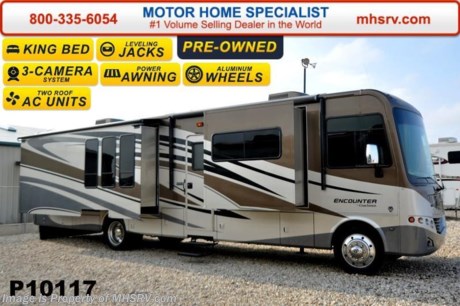 /TX 12/29 &lt;a href=&quot;http://www.mhsrv.com/coachmen-rv/&quot;&gt;&lt;img src=&quot;http://www.mhsrv.com/images/sold-coachmen.jpg&quot; width=&quot;383&quot; height=&quot;141&quot; border=&quot;0&quot;/&gt;&lt;/a&gt;
Used 2011 Coachmen Encounter w/3 Slides: Model 37TZF. This luxury class A motor home measures approximately 37 ft. 4in. in length, glazed Brazilian cherry wood package, Tan &amp; Pewter full body exterior paint, DVD player in bedroom, Onan 5500 generator, microwave/convection oven, valve stem extensions, side view camera system, power driver&#39;s seat, home theater system with subwoofer, Diamond Shield front end paint protection. For complete details visit Motor Home Specialist at www.MHSRV.com or 800-335-6054