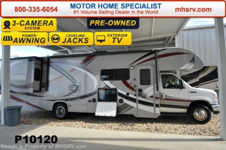 /TX 1/19/15 &lt;a href=&quot;http://www.mhsrv.com/thor-motor-coach/&quot;&gt;&lt;img src=&quot;http://www.mhsrv.com/images/sold-thor.jpg&quot; width=&quot;383&quot; height=&quot;141&quot; border=&quot;0&quot; /&gt;&lt;/a&gt;
Used 2014 Thor Motor Coach Chateau Class C RV. Model 31L with Ford E-450 chassis, Ford Triton V-10 engine and measures approximately 32 feet 7 inches in length.  The Chateau 31L features the Premier Package which includes solid surface kitchen countertop with pressed dinette top, roller shades, power charging center for electronics, enclosed area for sewer tank valves, water filter system, LED ceiling lights, black tank flush, 30 inch over the range microwave, exterior speakers, HD-Max exterior, exterior entertainment center, child safety tether, 12V attic fan, upgraded 15.0 BTU A/C, exterior shower, second auxiliary battery, spare tire, hydraulic leveling jacks, heated exterior mirrors with integrated side view cameras, power driver&#39;s chair, cockpit carpet mat, wood dash appliqu&#233; as well as leatherette driver and passenger captain&#39;s chairs. The Chateau 31L Class C RV has an incredible list of standard features including power windows and locks, mid-ship TV with DVD player, bedroom LED TV with DVD player, 3 burner high output range top with oven, gas/electric water heater, holding tanks with heat pads, auto transfer switch, wheel liners, valve stem extenders, keyless entry, automatic electric patio awning, back-up monitor, double door refrigerator, roof ladder, 4000 Onan Micro Quiet generator, slick fiberglass exterior, full extension drawer glides, bedspread &amp; pillow shams and much more. FOR ADDITIONAL INFORMATION,  PLEASE VISIT MOTOR HOME SPECIALIST AT MHSRV .com or CALL 800-335-6054. 