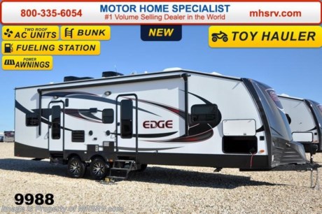 /SOLD - 7/16/15- TX
Family Owned &amp; Operated. Largest Selection, Lowest Prices &amp; the Premier Service &amp; Walk-Through Process that can only be found at the #1 Volume Selling Motor Home Dealer in the World! From $10K to $2 Million... We gotcha&#39; Covered!  &lt;object width=&quot;400&quot; height=&quot;300&quot;&gt;&lt;param name=&quot;movie&quot; value=&quot;http://www.youtube.com/v/fBpsq4hH-Ws?version=3&amp;amp;hl=en_US&quot;&gt;&lt;/param&gt;&lt;param name=&quot;allowFullScreen&quot; value=&quot;true&quot;&gt;&lt;/param&gt;&lt;param name=&quot;allowscriptaccess&quot; value=&quot;always&quot;&gt;&lt;/param&gt;&lt;embed src=&quot;http://www.youtube.com/v/fBpsq4hH-Ws?version=3&amp;amp;hl=en_US&quot; type=&quot;application/x-shockwave-flash&quot; width=&quot;400&quot; height=&quot;300&quot; allowscriptaccess=&quot;always&quot; allowfullscreen=&quot;true&quot;&gt;&lt;/embed&gt;&lt;/object&gt; MSRP $50,250. The Heartland Edge travel trailer toy hauler model 292EG features the EDGE package which includes fuel station, ramp door, electric awning, 15.0 BTU A/C, spare tire, rear pull down screen, rear electric queen bed, night shades, exterior shower, exterior speakers, power tongue jack, rear stabilizer jacks, microwave, oven with range, stainless steel appliances, brushed nickel hardware, solid surface countertops in the kitchen, LED lights, 50 amp service and sidewall graphics. Additional options include a second A/C! For additional coach information, brochures, window sticker, videos, photos, Edge reviews &amp; testimonials as well as additional information about Motor Home Specialist and our manufacturers please visit us at MHSRV .com or call 800-335-6054. At Motor Home Specialist we DO NOT charge any prep or orientation fees like you will find at other dealerships. All sale prices include a 200 point inspection, interior &amp; exterior wash &amp; detail of vehicle, a thorough coach orientation with an MHS technician, an RV Starter&#39;s kit, a nights stay in our delivery park featuring landscaped and covered pads with full hook-ups and much more. WHY PAY MORE?... WHY SETTLE FOR LESS?