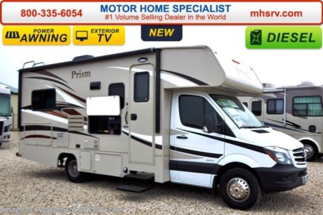 /TX 4/27/15 &lt;a href=&quot;http://www.mhsrv.com/coachmen-rv/&quot;&gt;&lt;img src=&quot;http://www.mhsrv.com/images/sold-coachmen.jpg&quot; width=&quot;383&quot; height=&quot;141&quot; border=&quot;0&quot;/&gt;&lt;/a&gt;
 Family Owned &amp; Operated and the #1 Volume Selling Motor Home Dealer in the World as well as the #1 Coachmen Dealer in the World. MSRP $110,641. New 2015 Coachmen Prism Diesel. Model 2150LE. This RV measures approximately 25 ft. in length with a slide-out room.  Optional equipment includes the Prism LE Lead Dog Value Package featuring fiberglass sidewalls, bluetooth AM/FM/CD, back up monitor and camera, power awning, interior LED lights, exterior LED lights, pop-up power tower, stainless steel wheel liners, 3.5K lb. hitch, rear ladder, spare tire, swivel pilot &amp; passenger seats, roller bearing drawer glides, oven, child safety net and ladder as well as MCD shades. Additional options include a Onan diesel generator IPO LP gen, bedroom TV w/DVD player, exterior TV w/DVD, front entertainment center, upgraded Serta mattress, convection microwave, power vent fan, heated tank pads, dual coach batteries and an exterior windshield cover.  The Prism&#39;s impressive list of standards include a 3.0L V-6 turbo diesel engine, power entrance step, Azdel superlite composite substrate, hardwood cabinets, 3 burner cook top, exterior shower and much more. For additional coach information, brochure, window sticker, videos, photos, Prism customer reviews &amp; testimonials please visit Motor Home Specialist at MHSRV .com or call 800-335-6054. At MHS we DO NOT charge any prep or orientation fees like you will find at other dealerships. All sale prices include a 200 point inspection, interior &amp; exterior wash &amp; detail of vehicle, a thorough coach orientation with an MHS technician, an RV Starter&#39;s kit, a nights stay in our delivery park featuring landscaped and covered pads with full hook-ups and much more. WHY PAY MORE?... WHY SETTLE FOR LESS? &lt;object width=&quot;400&quot; height=&quot;300&quot;&gt;&lt;param name=&quot;movie&quot; value=&quot;http://www.youtube.com/v/fBpsq4hH-Ws?version=3&amp;amp;hl=en_US&quot;&gt;&lt;/param&gt;&lt;param name=&quot;allowFullScreen&quot; value=&quot;true&quot;&gt;&lt;/param&gt;&lt;param name=&quot;allowscriptaccess&quot; value=&quot;always&quot;&gt;&lt;/param&gt;&lt;embed src=&quot;http://www.youtube.com/v/fBpsq4hH-Ws?version=3&amp;amp;hl=en_US&quot; type=&quot;application/x-shockwave-flash&quot; width=&quot;400&quot; height=&quot;300&quot; allowscriptaccess=&quot;always&quot; allowfullscreen=&quot;true&quot;&gt;&lt;/embed&gt;&lt;/object&gt; 