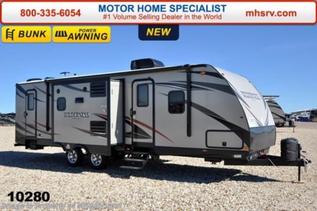 /TX 2/23/15 &lt;a href=&quot;http://www.mhsrv.com/travel-trailers/&quot;&gt;&lt;img src=&quot;http://www.mhsrv.com/images/sold-traveltrailer.jpg&quot; width=&quot;383&quot; height=&quot;141&quot; border=&quot;0&quot;/&gt;&lt;/a&gt;
Receive a $1,000 VISA Gift Card with purchase from Motor Home Specialist . Offer ends Feb. 28th, 2015. Family Owned &amp; Operated. Largest Selection, Lowest Prices &amp; the Premier Service &amp; Walk-Through Process that can only be found at the #1 Volume Selling Motor Home Dealer in the World! From $10K to $2 Million... We gotcha&#39; Covered!  &lt;object width=&quot;400&quot; height=&quot;300&quot;&gt;&lt;param name=&quot;movie&quot; value=&quot;http://www.youtube.com/v/fBpsq4hH-Ws?version=3&amp;amp;hl=en_US&quot;&gt;&lt;/param&gt;&lt;param name=&quot;allowFullScreen&quot; value=&quot;true&quot;&gt;&lt;/param&gt;&lt;param name=&quot;allowscriptaccess&quot; value=&quot;always&quot;&gt;&lt;/param&gt;&lt;embed src=&quot;http://www.youtube.com/v/fBpsq4hH-Ws?version=3&amp;amp;hl=en_US&quot; type=&quot;application/x-shockwave-flash&quot; width=&quot;400&quot; height=&quot;300&quot; allowscriptaccess=&quot;always&quot; allowfullscreen=&quot;true&quot;&gt;&lt;/embed&gt;&lt;/object&gt; MSRP $34,209. The Heartland Wilderness travel trailer model 2875BH features 2 slides, a double queen bunk, ducted A/C, 82&quot; interior ceilings, double door refrigerator, tinted windows, stabilizer jacks, power vent, gas/electric water heater, steel ball bearing guides, enclosed under-belly, indoor &amp; outdoor speakers, dual LP tanks with auto change over, cable hookup, 55 amp 12 volt power converter &amp; the wide trax axle system. This beautiful travel trailer also includes the Elite Package which features upgraded tan fiberglass, premium graphic package, upgraded black trim, black skirt metal and black diamond plate. Additional options include aluminum wheels, large flat screen TV, power stabilizer jacks, upgraded 15.0 BTU A/C, spare tire &amp; carrier as well as a power awning. For additional coach information, brochures, window sticker, videos, photos, Wilderness reviews &amp; testimonials as well as additional information about Motor Home Specialist and our manufacturers please visit us at MHSRV .com or call 800-335-6054. At Motor Home Specialist we DO NOT charge any prep or orientation fees like you will find at other dealerships. All sale prices include a 200 point inspection, interior &amp; exterior wash &amp; detail of vehicle, a thorough coach orientation with an MHS technician, an RV Starter&#39;s kit, a nights stay in our delivery park featuring landscaped and covered pads with full hook-ups and much more. WHY PAY MORE?... WHY SETTLE FOR LESS?