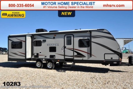 /SOLD 9/28/15 TX
Family Owned &amp; Operated. Largest Selection, Lowest Prices &amp; the Premier Service &amp; Walk-Through Process that can only be found at the #1 Volume Selling Motor Home Dealer in the World! From $10K to $2 Million... We gotcha&#39; Covered!  &lt;object width=&quot;400&quot; height=&quot;300&quot;&gt;&lt;param name=&quot;movie&quot; value=&quot;http://www.youtube.com/v/fBpsq4hH-Ws?version=3&amp;amp;hl=en_US&quot;&gt;&lt;/param&gt;&lt;param name=&quot;allowFullScreen&quot; value=&quot;true&quot;&gt;&lt;/param&gt;&lt;param name=&quot;allowscriptaccess&quot; value=&quot;always&quot;&gt;&lt;/param&gt;&lt;embed src=&quot;http://www.youtube.com/v/fBpsq4hH-Ws?version=3&amp;amp;hl=en_US&quot; type=&quot;application/x-shockwave-flash&quot; width=&quot;400&quot; height=&quot;300&quot; allowscriptaccess=&quot;always&quot; allowfullscreen=&quot;true&quot;&gt;&lt;/embed&gt;&lt;/object&gt; MSRP $36,609. The Heartland Wilderness travel trailer model 3175RE features 3 slides, 2 recliners, U-shaped booth, ducted A/C, 82&quot; interior ceilings, double door refrigerator, tinted windows, stabilizer jacks, power vent, gas/electric water heater, steel ball bearing guides, enclosed under-belly, indoor &amp; outdoor speakers, dual LP tanks with auto change over, cable hookup, 55 amp 12 volt power converter &amp; the wide trax axle system. This beautiful travel trailer also includes the Elite Package which features upgraded tan fiberglass, premium graphic package, upgraded black trim, black skirt metal and black diamond plate. Additional options include aluminum wheels, a flat screen TV, power stabilizer jacks, 15.0 BTU upgraded A/C, spare tire &amp; carrier as well as a power awning. For additional coach information, brochures, window sticker, videos, photos, Wilderness reviews &amp; testimonials as well as additional information about Motor Home Specialist and our manufacturers please visit us at MHSRV .com or call 800-335-6054. At Motor Home Specialist we DO NOT charge any prep or orientation fees like you will find at other dealerships. All sale prices include a 200 point inspection, interior &amp; exterior wash &amp; detail of vehicle, a thorough coach orientation with an MHS technician, an RV Starter&#39;s kit, a nights stay in our delivery park featuring landscaped and covered pads with full hook-ups and much more. WHY PAY MORE?... WHY SETTLE FOR LESS?