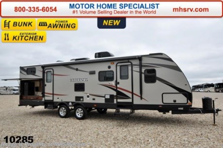 /SOLD 4/8/15 &lt;a href=&quot;http://www.mhsrv.com/travel-trailers/&quot;&gt;&lt;img src=&quot;http://www.mhsrv.com/images/sold-traveltrailer.jpg&quot; width=&quot;383&quot; height=&quot;141&quot; border=&quot;0&quot;/&gt;&lt;/a&gt;
 Receive a $1,000 VISA Gift Card with purchase from Motor Home Specialist while supplies last.  Family Owned &amp; Operated. Largest Selection, Lowest Prices &amp; the Premier Service &amp; Walk-Through Process that can only be found at the #1 Volume Selling Motor Home Dealer in the World! From $10K to $2 Million... We gotcha&#39; Covered!  &lt;object width=&quot;400&quot; height=&quot;300&quot;&gt;&lt;param name=&quot;movie&quot; value=&quot;http://www.youtube.com/v/fBpsq4hH-Ws?version=3&amp;amp;hl=en_US&quot;&gt;&lt;/param&gt;&lt;param name=&quot;allowFullScreen&quot; value=&quot;true&quot;&gt;&lt;/param&gt;&lt;param name=&quot;allowscriptaccess&quot; value=&quot;always&quot;&gt;&lt;/param&gt;&lt;embed src=&quot;http://www.youtube.com/v/fBpsq4hH-Ws?version=3&amp;amp;hl=en_US&quot; type=&quot;application/x-shockwave-flash&quot; width=&quot;400&quot; height=&quot;300&quot; allowscriptaccess=&quot;always&quot; allowfullscreen=&quot;true&quot;&gt;&lt;/embed&gt;&lt;/object&gt; MSRP $36,609. The Heartland Wilderness travel trailer model 3150DS bunk model features an exterior kitchen, 2 slides, ducted A/C, 82&quot; interior ceilings, double door refrigerator, tinted windows, stabilizer jacks, power vent, gas/electric water heater, steel ball bearing guides, enclosed under-belly, indoor &amp; outdoor speakers, dual LP tanks with auto change over, cable hookup, 55 amp 12 volt power converter &amp; the wide trax axle system. This beautiful travel trailer also includes the Elite Package which features upgraded tan fiberglass, premium graphic package, upgraded black trim, black skirt metal and black diamond plate. Additional options include aluminum wheels, a flat screen TV, power stabilizer jacks, 15.0 BTU upgraded A/C, spare tire &amp; carrier as well as a power awning. For additional coach information, brochures, window sticker, videos, photos, Wilderness reviews &amp; testimonials as well as additional information about Motor Home Specialist and our manufacturers please visit us at MHSRV .com or call 800-335-6054. At Motor Home Specialist we DO NOT charge any prep or orientation fees like you will find at other dealerships. All sale prices include a 200 point inspection, interior &amp; exterior wash &amp; detail of vehicle, a thorough coach orientation with an MHS technician, an RV Starter&#39;s kit, a nights stay in our delivery park featuring landscaped and covered pads with full hook-ups and much more. WHY PAY MORE?... WHY SETTLE FOR LESS?