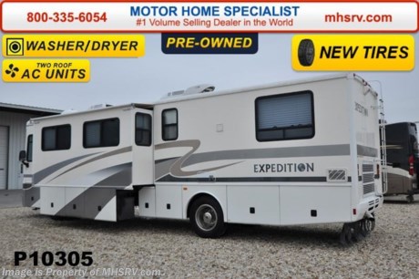&lt;a href=&quot;http://www.mhsrv.com/fleetwood-rvs/&quot;&gt;&lt;img src=&quot;http://www.mhsrv.com/images/sold-fleetwood.jpg&quot; width=&quot;383&quot; height=&quot;141&quot; border=&quot;0&quot;/&gt;&lt;/a&gt; Used Fleetwood RV for Sale - 2002 Fleetwood Expedition 36T is approximately 36 feet in length with 2 slides, 85,498 miles, Cummins 300HP engine, Freightliner chassis, power mirrors with heat, 7.5KW Onan diesel generator with 974 hours, Patio awning, slide-out room toppers, gas/electric water heater, fiberglass roof with ladder, hydraulic leveling system, back up cam, inverter, dual pane windows, convection microwave, solid surface counters, 2 ducted roof A/Cs and 2 TVs. For additional information and photos please visit Motor Home Specialist at www.MHSRV .com or call 800-335-6054.