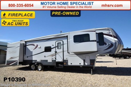 /SOLD 3/30/15 Used Dutchmen RV for Sale- 2013 Dutchmen Komfort 3650FFL is approximately 40 feet in length with 5 slides, power patio awning, gas/electric water heater, 50 amp power cord reel, pass-thru storage, aluminum wheels, black water tank rinsing system, roof ladder, automatic leveling system, exterior entertainment center, living room TV with surround sound, 2 leather sofas, free standing dinette, dual pane windows, blinds, fireplace, power roof vent, ceiling fan, convection microwave, 3 burner range, central vacuum, sink covers, refrigerator, all in 1 bath, glass door shower and 2 ducted roof A/Cs. For additional information and photos please visit Motor Home Specialist at www.MHSRV .com or call 800-335-6054.