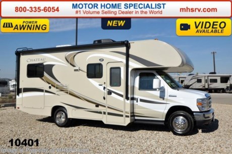 /TX 4/27/15 &lt;a href=&quot;http://www.mhsrv.com/thor-motor-coach/&quot;&gt;&lt;img src=&quot;http://www.mhsrv.com/images/sold-thor.jpg&quot; width=&quot;383&quot; height=&quot;141&quot; border=&quot;0&quot;/&gt;&lt;/a&gt;
 Receive a $2,000 VISA Gift Card with purchase from Motor Home Specialist while supplies last.  Family Owned &amp; Operated and the #1 Volume Selling Motor Home Dealer in the World as well as the #1 Thor Motor Coach Dealer in the World.  &lt;object width=&quot;400&quot; height=&quot;300&quot;&gt;&lt;param name=&quot;movie&quot; value=&quot;//www.youtube.com/v/zb5_686Rceo?version=3&amp;amp;hl=en_US&quot;&gt;&lt;/param&gt;&lt;param name=&quot;allowFullScreen&quot; value=&quot;true&quot;&gt;&lt;/param&gt;&lt;param name=&quot;allowscriptaccess&quot; value=&quot;always&quot;&gt;&lt;/param&gt;&lt;embed src=&quot;//www.youtube.com/v/zb5_686Rceo?version=3&amp;amp;hl=en_US&quot; type=&quot;application/x-shockwave-flash&quot; width=&quot;400&quot; height=&quot;300&quot; allowscriptaccess=&quot;always&quot; allowfullscreen=&quot;true&quot;&gt;&lt;/embed&gt;&lt;/object&gt;  MSRP $86,958. New 2015 Thor Motor Coach Chateau Class C RV. Model 24C with slide-out, Ford E-350 chassis &amp; Ford Triton V-10 engine. This unit measures approximately 24 feet 11 inches in length. Optional equipment includes the all new HD-Max color exterior, leatherette U-Shaped dinette, exterior shower, heated holding tanks, wheel liners, valve stem extenders, keyless entry, back-up monitor and 3 burner range with oven. The Chateau Class C RV has an incredible list of standard features for 2015 including Mega exterior storage, gas/electric water heater, electric patio awning with LED lighting, an LCD TV, power windows and locks, U-shaped dinette/sleeper with seat belts, tinted coach glass, molded front cap, double door refrigerator, skylight, roof ladder, roof A/C unit, 4000 Onan Micro Quiet generator, slick fiberglass exterior, full extension drawer glides, bedspread &amp; pillow shams and much more. For additional coach information, brochure, window sticker, videos, photos, Chateau customer reviews &amp; testimonials please visit Motor Home Specialist at MHSRV .com or call 800-335-6054. At MHS we DO NOT charge any prep or orientation fees like you will find at other dealerships. All sale prices include a 200 point inspection, interior &amp; exterior wash &amp; detail of vehicle, a thorough coach orientation with an MHS technician, an RV Starter&#39;s kit, a nights stay in our delivery park featuring landscaped and covered pads with full hook-ups and much more. WHY PAY MORE?... WHY SETTLE FOR LESS? 