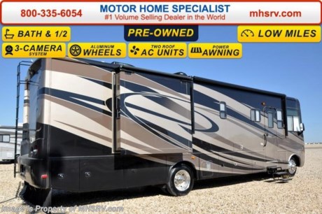 /SOLD 9/28/15 TX
Used Forest River RV for Sale- 2012 Forest River Georgetown 360XL with 2 slides and ONLY 3,363 miles! This bath &amp; 1/2 RV features a Ford V10 engine, Ford chassis, power privacy shades, power mirrors with heat, 5.5KW Onan generator with 101 hours, power patio awning, slide-out room toppers, pass-thru storage with side swing baggage doors, aluminum wheels, exterior shower, 5K lb. hitch, automatic hydraulic leveling system, 3 camera monitoring system, dual pane windows, day/night shades, Lazy Boy style recliner, 3 burner range with oven, solid surface counters, glass door shower with seat, 2 ducted roof A/Cs and 2 LCD TVS. For additional information and photos please visit Motor Home Specialist at www.MHSRV .com or call 800-335-6054.