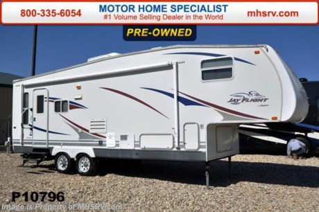 /SOLD 3/30/15 Used Jayco RV for Sale- 2006 Jayco Jayflight 27.5RLS is approximately 28 feet in length with a slide, patio awning, gas/electric water heater, pass-thru storage, water filtration system, exterior shower, roof ladder, sofa with sleeper, booth converts to sleeper, 2 euro-recliners with foot rests, blinds, power roof vent, microwave, 3 burner range with oven, refrigerator, all in 1 bath ducted roof A/C and much more. For additional information and photos please visit Motor Home Specialist at www.MHSRV .com or call 800-335-6054.