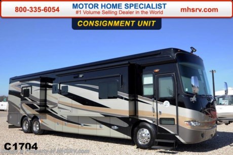 /picked up 5/22/15
**Consignment** Used Tiffin RV for Sale- 2012 Tiffin Allegro Bus 43QGP with 4 slides and 24,718 miles. This bath &amp; 1/2 RV features a 450HP Cummins engine with side radiator, Power Glide raised rail chassis with IFS and tag axle, power mirrors with heat, power pedals, GPS, power windows, 10KW Onan generator with AGS, power patio and door awnings, window awnings, slide-out room toppers, Aqua Hot, 50 amp power cord reel, pass-thru storage with side swing baggage doors, full length slide-out cargo trays, aluminum wheels, keyless entry, power water hose reel, fiberglass roof with ladder, solar panel, automatic hydraulic leveling system, 3 camera monitoring system, exterior entertainment center, Magnum inverter, ceramic tile floors, 7 foot soft touch ceilings with multi-plex lighting, dual pane windows, leather sofa with sleeper, convection microwave, solid surface counter, residential refrigerator, dishwasher, central vacuum, washer/dryer stack, king size dual sleep number bed, safe, 3 ducted roof A/Cs, 4 LCD TVs and much more. For additional information and photos please visit Motor Home Specialist at www.MHSRV .com or call 800-335-6054.