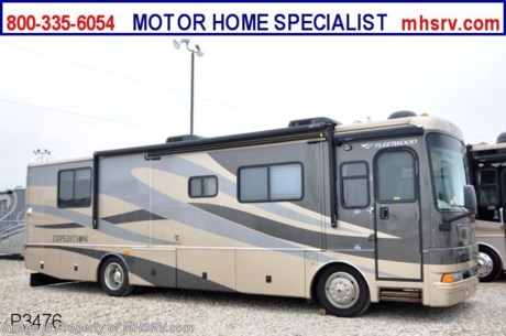 &lt;a href=&quot;http://www.mhsrv.com/other-rvs-for-sale/fleetwood-rvs/&quot;&gt;&lt;img src=&quot;http://www.mhsrv.com/images/sold-fleetwood.jpg&quot; width=&quot;383&quot; height=&quot;141&quot; border=&quot;0&quot; /&gt;&lt;/a&gt;


2005 Fleetwood Expedition with 3 Slides, model 34H and 28,077 miles. This RV is approximately 34’ in length and features a Caterpillar 300 HP diesel engine, Allison 6 speed transmission, Freightliner chassis, inverter, Onan 7.5 KW diesel generator, Power Gear automatic leveling system, back-up camera, air brakes, cruise control, tilt/telescoping wheel, power visors, cab fans, power mirrors with heat, leather seats with power on the drivers side, two TVs, surround sound, convection/microwave, gas stovetop with oven, 4-door refrigerator with ice maker, gas/electric water heater, washer/dryer combo, EMS, dual pane glass, day/night shades, booth, leather sofa sleeper, soft touch vinyl ceilings, fantastic vents, solid surface counters, queen bed, power patio awning, 50 amp service, roof ladder, power steps, wheel simulators, gravel shield, Bra, solar panel, air horns, slide-out awning toppers, King Dome satellite, dual ducted roof A/Cs and much more. 