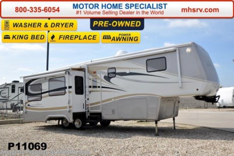 /SOLD 3/30/15 Used Double Tree RV for Sale- 2006 Double Tree Elite Suite 36TKS is approximately 36 feet in length with 3 slides, 5.5KW Onan generator with 428 hours, 2 patio awnings, slide-out room toppers, pass-thru storage, water heater, 50 amp service, aluminum wheels, LED running lights, black tank rinsing system, exterior shower, roof ladder, soft touch ceilings, sofa with sleeper, dual pane windows, day/night shades, Fantastic Vent, ceiling fan, fireplace, kitchen island, convection microwave, 3 burner range with oven, solid surface counter, refrigerator, washer/dryer stack, glass door shower with seat, king size memory foam mattress, 2 ducted A/Cs with heat pump and 2 LCD TVs. For additional information and photos please visit Motor Home Specialist at www.MHSRV .com or call 800-335-6054.