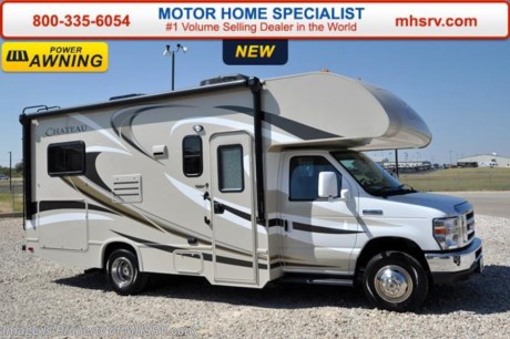 /TX 3-1-16 &lt;a href=&quot;http://www.mhsrv.com/thor-motor-coach/&quot;&gt;&lt;img src=&quot;http://www.mhsrv.com/images/sold-thor.jpg&quot; width=&quot;383&quot; height=&quot;141&quot; border=&quot;0&quot;/&gt;&lt;/a&gt;
*#1 Volume Selling Motor Home Dealer in the World. MSRP $79,524. New 2016 Thor Motor Coach Chateau Class C RV Model 22E with Ford E-450 chassis, Ford Triton V-10 engine &amp; 8,000 lb. trailer hitch. This unit measures approximately 23 feet 11 inches in length. Optional equipment includes the all new HD-Max exterior color, heated holding tanks, wheel liners and a back-up camera with monitor. The Chateau Class C RV has an incredible list of standard features for 2016 as well including Mega exterior storage, power windows and locks, power patio awning with integrated LED lighting, roof ladder, in-dash media center w/DVD/CD/AM/FM &amp; Bluetooth, deluxe exterior mirrors, bunk ladder, refrigerator, oven, microwave, flip-up counter-top extension, large TV on swivel in cab-over, power vent in bath, skylight above shower, 4000 Onan generator, auto transfer switch, roof A/C, cab A/C, battery disconnect switch, auxiliary battery, gas/electric water heater and much more. For additional information, brochures, and videos please visit Motor Home Specialist at  MHSRV .com or Call 800-335-6054. At Motor Home Specialist we DO NOT charge any prep or orientation fees like you will find at other dealerships. All sale prices include a 200 point inspection, interior and exterior wash &amp; detail of vehicle, a thorough coach orientation with an MHS technician, an RV Starter&#39;s kit, a night stay in our delivery park featuring landscaped and covered pads with full hook-ups and much more. Free airport shuttle available with purchase for out-of-town buyers. Read From THOUSANDS of Testimonials at MHSRV .com and See What They Had to Say About Their Experience at Motor Home Specialist. WHY PAY MORE?...... WHY SETTLE FOR LESS? 