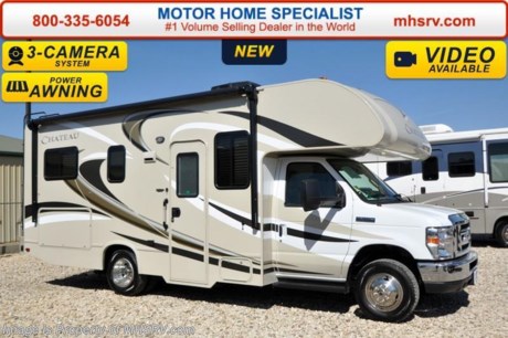 /SOLD - 7/16/15- TX
#1 Volume Selling Motor Home Dealer in the World. MSRP $86,338. New 2016 Thor Motor Coach Chateau Class C RV Model 23U with Ford E-350 chassis, Ford Triton V-10 engine &amp; 8,000 lb. trailer hitch. This unit measures approximately 24 feet 10 inches in length. Optional equipment includes the all new HD-Max exterior color, convection microwave, Leatherette U-shaped dinette, child safety tether, upgraded A/C, exterior shower, heated holding tanks, second auxiliary battery, wheel liners, keyless cab entry, valve stem extenders, spare tire, back up monitor, heated &amp; remote exterior mirrors with side cameras, leatherette driver &amp; passenger chairs, cockpit carpet mat and wood dash applique. The Chateau Class C RV has an incredible list of standard features for 2016 as well including Mega exterior storage, power windows and locks, power patio awning with integrated LED lighting, roof ladder, in-dash media center w/DVD/CD/AM/FM &amp; Bluetooth, deluxe exterior mirrors, bunk ladder, refrigerator, oven, microwave, flip-up counter-top extension, large TV on swivel in cab-over, power vent in bath, skylight above shower, 4000 Onan generator, auto transfer switch, roof A/C, cab A/C, battery disconnect switch, auxiliary battery, gas/electric water heater and much more. For additional information, brochures, and videos please visit Motor Home Specialist at  MHSRV .com or Call 800-335-6054. At Motor Home Specialist we DO NOT charge any prep or orientation fees like you will find at other dealerships. All sale prices include a 200 point inspection, interior and exterior wash &amp; detail of vehicle, a thorough coach orientation with an MHS technician, an RV Starter&#39;s kit, a night stay in our delivery park featuring landscaped and covered pads with full hook-ups and much more. Free airport shuttle available with purchase for out-of-town buyers. Read From THOUSANDS of Testimonials at MHSRV .com and See What They Had to Say About Their Experience at Motor Home Specialist. WHY PAY MORE?...... WHY SETTLE FOR LESS? 