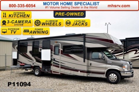 /TX 4/8/15 &lt;a href=&quot;http://www.mhsrv.com/coachmen-rv/&quot;&gt;&lt;img src=&quot;http://www.mhsrv.com/images/sold-coachmen.jpg&quot; width=&quot;383&quot; height=&quot;141&quot; border=&quot;0&quot;/&gt;&lt;/a&gt;
Pre-owned 2014 Coachmen Leprechaun with 2 slides and 5,538 miles. This RV is approximately 32 feet 11 inches in length with a Ford 6.8L engine, cruise, dash CD player, power windows, power door locks, dual safety airbags, 4kw Onan generator, power patio awning, slide-out room toppers, electric &amp; gas water heater, aluminum wheels, Ride-Rite air assist, exterior grill LED running lights, tank heaters, exterior shower, roof ladder, 5k lb. hitch weight, auto hydraulic leveling, 3 color cameras, 2 roof ducted ACs, living room LCD TV, sofa and sleeper, night shades, convection microwave, 3 burner range with oven, sink covers, refrigerator, all in 1 bath, glass door shower, bedroom LCD TV, and much more. For additional information and photos please visit Motor Home Specialist at www.MHSRV .com or call 800-335-6054.