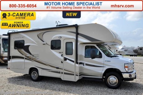 /TX 11-24-15 &lt;a href=&quot;http://www.mhsrv.com/thor-motor-coach/&quot;&gt;&lt;img src=&quot;http://www.mhsrv.com/images/sold-thor.jpg&quot; width=&quot;383&quot; height=&quot;141&quot; border=&quot;0&quot;/&gt;&lt;/a&gt;
Receive a $1,000 VISA Gift Card with purchase from Motor Home Specialist while supplies last. #1 Volume Selling Motor Home Dealer in the World. MSRP $89,645. New 2016 Thor Motor Coach Chateau Class C RV Model 24C with Ford E-350 chassis, Ford Triton V-10 engine &amp; 8,000 lb. trailer hitch. This unit measures approximately 24 feet 11 inches in length with a slide. Optional equipment includes the all new HD-Max exterior color, convection microwave, leatherette U-shaped dinette, child safety tether, exterior shower, heated holding tanks, second auxiliary battery, wheel liners, keyless cab entry, valve stem extenders, spare tire, back up monitor, heated &amp; remote exterior mirrors with side cameras, leatherette driver &amp; passenger chairs, cockpit carpet mat and wood dash applique. The Chateau Class C RV has an incredible list of standard features for 2016 as well including Mega exterior storage, power windows and locks, power patio awning with integrated LED lighting, roof ladder, in-dash media center w/DVD/CD/AM/FM &amp; Bluetooth, deluxe exterior mirrors, bunk ladder, refrigerator, oven, microwave, flip-up counter-top extension, large TV on swivel in cab-over, power vent in bath, skylight above shower, 4000 Onan generator, auto transfer switch, roof A/C, cab A/C, battery disconnect switch, auxiliary battery, gas/electric water heater and much more. For additional information, brochures, and videos please visit Motor Home Specialist at  MHSRV .com or Call 800-335-6054. At Motor Home Specialist we DO NOT charge any prep or orientation fees like you will find at other dealerships. All sale prices include a 200 point inspection, interior and exterior wash &amp; detail of vehicle, a thorough coach orientation with an MHS technician, an RV Starter&#39;s kit, a night stay in our delivery park featuring landscaped and covered pads with full hook-ups and much more. Free airport shuttle available with purchase for out-of-town buyers. Read From THOUSANDS of Testimonials at MHSRV .com and See What They Had to Say About Their Experience at Motor Home Specialist. WHY PAY MORE?...... WHY SETTLE FOR LESS? 