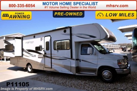/TX 5/5/15 &lt;a href=&quot;http://www.mhsrv.com/coachmen-rv/&quot;&gt;&lt;img src=&quot;http://www.mhsrv.com/images/sold-coachmen.jpg&quot; width=&quot;383&quot; height=&quot;141&quot; border=&quot;0&quot;/&gt;&lt;/a&gt;
11105- Used 2011 Coachman Leprechaun 318DS with 2 slides and 13,784 miles. This RV is approximately 32 feet in length with a Ford V10 engine, cruise, dash CD player, power windows, power door locks, dual safety airbags, 4KW Onan gas generator with 241 hours, power patio awnings, slide-out room toppers, water heater, power steps, pass-thru storage, ride-rite air assist, LED running lights, exterior shower, roof ladder, rear cam black and white, ducted roof AC, living room LCD TV, sofa with sleeper, day/night shades, microwave, 3 burner range with oven, sink covers, all in 1 bath, glass door shower, bedroom LCD TV, cab over bunk and much more. For additional information and photos please visit Motor Home Specialist at www.MHSRV .com or call 800-335-6054. 