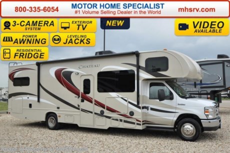 /TX 6/15/15 &lt;a href=&quot;http://www.mhsrv.com/thor-motor-coach/&quot;&gt;&lt;img src=&quot;http://www.mhsrv.com/images/sold-thor.jpg&quot; width=&quot;383&quot; height=&quot;141&quot; border=&quot;0&quot;/&gt;&lt;/a&gt;
#1 Volume Selling Motor Home Dealer &amp; Thor Motor Coach Dealer in the World. &lt;iframe width=&quot;400&quot; height=&quot;300&quot; src=&quot;https://www.youtube.com/embed/VZXdH99Xe00&quot; frameborder=&quot;0&quot; allowfullscreen&gt;&lt;/iframe&gt; MSRP $111,163. New 2016 Thor Motor Coach Chateau Class C RV Model 31W with Ford E-450 chassis, Ford Triton V-10 engine &amp; 8,000 lb. trailer hitch. This unit measures approximately 32 feet 2 inches in length with a full-wall slide-out room &amp; residential stainless steel refrigerator. Options include the Premier Package which features a solid surface kitchen counter-top, roller shades, electronics power charging station, kitchen water filter system, LED ceiling lights, black tank flush, 30&quot; OTR microwave and a coach radio system with exterior speakers. Additional options include the all new HD-Max exterior color, exterior TV, leatherette sofa, child safety tether, attic fan, a 15.0 BTU A/C upgrade, spare tire kit, heated remote exterior mirrors with side cameras, power driver&#39;s seat, leatherette driver/passenger chairs, cockpit carpet mat and wood dash applique. The Chateau Class C RV has an incredible list of standard features for 2016 as well including heated tanks, power windows and locks, power patio awning with integrated LED lighting, roof ladder, in-dash media center w/DVD/CD/AM/FM &amp; Bluetooth, deluxe exterior mirrors, oven, microwave, power vent in bath, skylight above shower, 4,000 Onan generator, auto transfer switch, cab A/C, battery disconnect switch, auxiliary battery (2 aux. batteries on 31W model), gas/electric water heater and the RAPID CAMP remote system. Rapid Camp allows you to operate your slide-out room, generator, leveling jacks when applicable, power awning, selective lighting and more all from a touchscreen remote control. For additional information, brochures, and videos please visit Motor Home Specialist at  MHSRV .com or Call 800-335-6054. At Motor Home Specialist we DO NOT charge any prep or orientation fees like you will find at other dealerships. All sale prices include a 200 point inspection, interior and exterior wash &amp; detail of vehicle, a thorough coach orientation with an MHS technician, an RV Starter&#39;s kit, a night stay in our delivery park featuring landscaped and covered pads with full hook-ups and much more. Free airport shuttle available with purchase for out-of-town buyers. Read From THOUSANDS of Testimonials at MHSRV .com and See What They Had to Say About Their Experience at Motor Home Specialist. WHY PAY MORE?...... WHY SETTLE FOR LESS? 