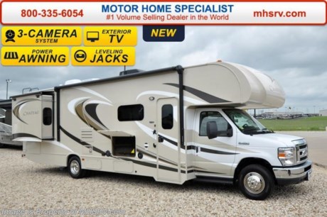/TX 6-30-15 &lt;a href=&quot;http://www.mhsrv.com/thor-motor-coach/&quot;&gt;&lt;img src=&quot;http://www.mhsrv.com/images/sold-thor.jpg&quot; width=&quot;383&quot; height=&quot;141&quot; border=&quot;0&quot;/&gt;&lt;/a&gt;
#1 Volume Selling Motor Home Dealer &amp; Thor Motor Coach Dealer in the World. &lt;iframe width=&quot;400&quot; height=&quot;300&quot; src=&quot;https://www.youtube.com/embed/VZXdH99Xe00&quot; frameborder=&quot;0&quot; allowfullscreen&gt;&lt;/iframe&gt; MSRP $110,106. New 2016 Thor Motor Coach Chateau Class C RV Model 31L with Ford E-450 chassis, Ford Triton V-10 engine &amp; 8,000 lb. trailer hitch. This unit measures approximately 32 feet 2 inches in length with 2 slide-out rooms. Options include the Premier Package which features a solid surface kitchen counter-top, roller shades, electronics power charging station, kitchen water filter system, LED ceiling lights, black tank flush, 30&quot; OTR microwave and a coach radio system with exterior speakers. Additional options include the all new HD-Max exterior color, exterior TV, child safety tether, attic fan, a 15.0 BTU A/C upgrade, second auxiliary battery, spare tire kit, fully automatic leveling jacks, heated remote exterior mirrors with side cameras, power driver&#39;s seat, leatherette driver/passenger chairs, cockpit carpet mat and wood dash applique. The Chateau Class C RV has an incredible list of standard features for 2016 as well including heated tanks, power windows and locks, power patio awning with integrated LED lighting, roof ladder, in-dash media center w/DVD/CD/AM/FM &amp; Bluetooth, deluxe exterior mirrors, oven, microwave, power vent in bath, skylight above shower, 4,000 Onan generator, auto transfer switch, cab A/C, battery disconnect switch, auxiliary battery (2 aux. batteries on 31 W model), gas/electric water heater and the RAPID CAMP remote system. Rapid Camp allows you to operate your slide-out room, generator, leveling jacks when applicable, power awning, selective lighting and more all from a touchscreen remote control. For additional information, brochures, and videos please visit Motor Home Specialist at  MHSRV .com or Call 800-335-6054. At Motor Home Specialist we DO NOT charge any prep or orientation fees like you will find at other dealerships. All sale prices include a 200 point inspection, interior and exterior wash &amp; detail of vehicle, a thorough coach orientation with an MHS technician, an RV Starter&#39;s kit, a night stay in our delivery park featuring landscaped and covered pads with full hook-ups and much more. Free airport shuttle available with purchase for out-of-town buyers. Read From THOUSANDS of Testimonials at MHSRV .com and See What They Had to Say About Their Experience at Motor Home Specialist. WHY PAY MORE?...... WHY SETTLE FOR LESS? 