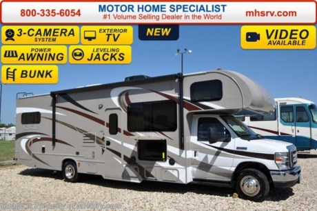 /SOLD - 7/16/15- TX
#1 Volume Selling Motor Home Dealer &amp; Thor Motor Coach Dealer in the World. &lt;iframe width=&quot;400&quot; height=&quot;300&quot; src=&quot;https://www.youtube.com/embed/VZXdH99Xe00&quot; frameborder=&quot;0&quot; allowfullscreen&gt;&lt;/iframe&gt; MSRP $112,514. New 2016 Thor Motor Coach Four Winds Class C RV Model 31E bunk model with Ford E-450 chassis, Ford Triton V-10 engine &amp; 8,000 lb. trailer hitch. This unit measures approximately 32 feet 7 inches in length with a full-wall slide-out room, (2) LCD TVs with DVD player combo in the bunk beds and fully automatic leveling jacks. Options include the Premier Package which features a solid surface kitchen counter-top, roller shades, electronics power charging station, kitchen water filter system, LED ceiling lights, black tank flush, 30&quot; OTR microwave and a coach radio system with exterior speakers. Additional options include the all new HD-Max exterior color, exterior TV, leatherette sofa, dual child safety tethers, (2) attic fans, a 15.0 BTU A/C upgrade, second auxiliary battery, spare tire kit, heated remote exterior mirrors with side cameras, power driver&#39;s seat, leatherette driver/passenger chairs, cockpit carpet mat and wood dash applique. The Four Winds Class C RV has an incredible list of standard features for 2016 as well including heated tanks, power windows and locks, power patio awning with integrated LED lighting, roof ladder, in-dash media center w/DVD/CD/AM/FM &amp; Bluetooth, deluxe exterior mirrors, oven, microwave, power vent in bath, skylight above shower, 4,000 Onan generator, auto transfer switch, cab A/C, battery disconnect switch, auxiliary battery (2 aux. batteries on 31 W model), gas/electric water heater and the RAPID CAMP remote system. Rapid Camp allows you to operate your slide-out room, generator, leveling jacks when applicable, power awning, selective lighting and more all from a touchscreen remote control. For additional information, brochures, and videos please visit Motor Home Specialist at  MHSRV .com or Call 800-335-6054. At Motor Home Specialist we DO NOT charge any prep or orientation fees like you will find at other dealerships. All sale prices include a 200 point inspection, interior and exterior wash &amp; detail of vehicle, a thorough coach orientation with an MHS technician, an RV Starter&#39;s kit, a night stay in our delivery park featuring landscaped and covered pads with full hook-ups and much more. Free airport shuttle available with purchase for out-of-town buyers. Read From THOUSANDS of Testimonials at MHSRV .com and See What They Had to Say About Their Experience at Motor Home Specialist. WHY PAY MORE?...... WHY SETTLE FOR LESS? 