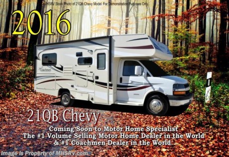 /TX 5/29/15 &lt;a href=&quot;http://www.mhsrv.com/coachmen-rv/&quot;&gt;&lt;img src=&quot;http://www.mhsrv.com/images/sold-coachmen.jpg&quot; width=&quot;383&quot; height=&quot;141&quot; border=&quot;0&quot; /&gt;&lt;/a&gt;
Family Owned &amp; Operated and the #1 Volume Selling Motor Home Dealer in the World as well as the #1 Coachmen Dealer in the World. &lt;object width=&quot;400&quot; height=&quot;300&quot;&gt;&lt;param name=&quot;movie&quot; value=&quot;http://www.youtube.com/v/fBpsq4hH-Ws?version=3&amp;amp;hl=en_US&quot;&gt;&lt;/param&gt;&lt;param name=&quot;allowFullScreen&quot; value=&quot;true&quot;&gt;&lt;/param&gt;&lt;param name=&quot;allowscriptaccess&quot; value=&quot;always&quot;&gt;&lt;/param&gt;&lt;embed src=&quot;http://www.youtube.com/v/fBpsq4hH-Ws?version=3&amp;amp;hl=en_US&quot; type=&quot;application/x-shockwave-flash&quot; width=&quot;400&quot; height=&quot;300&quot; allowscriptaccess=&quot;always&quot; allowfullscreen=&quot;true&quot;&gt;&lt;/embed&gt;&lt;/object&gt;  
MSRP $78,393. New 2016 Coachmen Freelander Model 21QBC. This Class C RV measures approximately 24 feet 5 inches in length and features a large U-shaped booth &amp; plenty of sleeping areas. This beautiful class C RV includes Coachmen&#39;s Lead Dog Package featuring tinted windows, 3 burner range with oven, stainless steel wheel inserts, back-up camera, power awning, LED exterior &amp; interior lighting, solar ready, rear ladder, 50 gallon freshwater tank, slide-out awnings (when applicable), 5,000 lb. hitch &amp; wire, glass door shower, Onan generator, 80&quot; long bed, roller bearing drawer glides, Azdel Composite sidewall, Thermo-foil counter-tops and Travel easy roadside assistance.  Additional options include the beautiful Platinum wood color, heated tanks and an LCD TV with DVD player. The Coachmen Freelander 21QBC also features a Chevrolet 4500 chassis, Chevrolet V8 6.0L engine, a 57 gallon fuel tank and much more.  For additional coach information, brochures, window sticker, videos, photos, Freelander reviews, testimonials as well as additional information about Motor Home Specialist and our manufacturers&#39; please visit us at MHSRV .com or call 800-335-6054. At Motor Home Specialist we DO NOT charge any prep or orientation fees like you will find at other dealerships. All sale prices include a 200 point inspection, interior and exterior wash &amp; detail of vehicle, a thorough coach orientation with an MHS technician, an RV Starter&#39;s kit, a night stay in our delivery park featuring landscaped and covered pads with full hook-ups and much more. Free airport shuttle available with purchase for out-of-town buyers. WHY PAY MORE?... WHY SETTLE FOR LESS?  